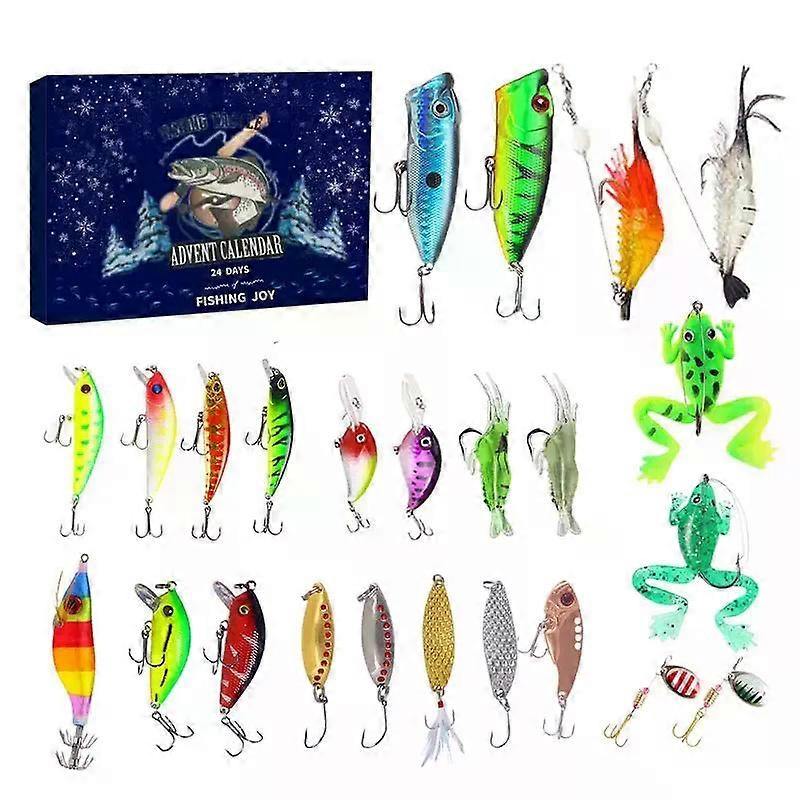 Christmas Countdown Fishing Lure Realistic Design Advent Calendar 2025 Fishing Accessories