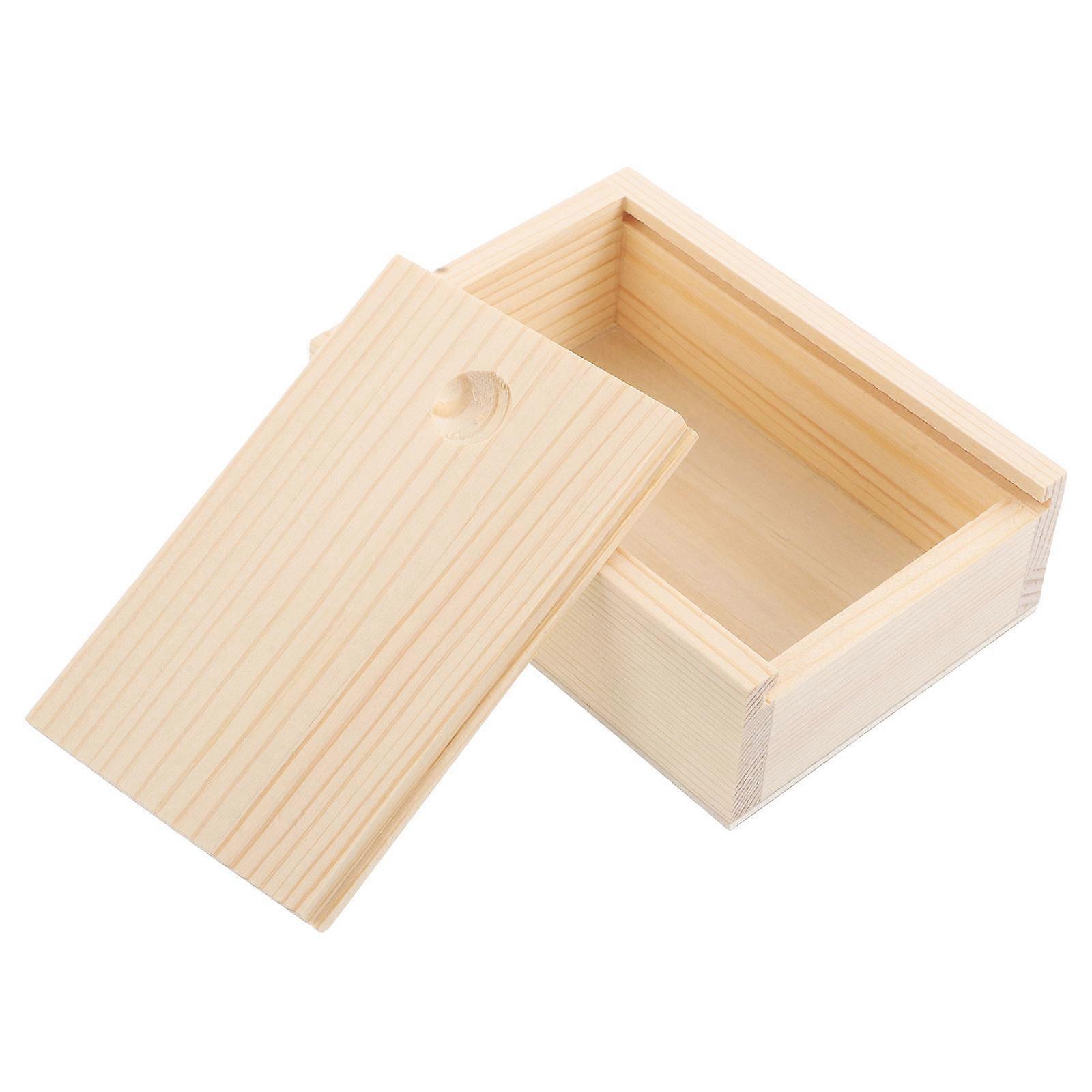 Wooden Card Box Multi Functional Storage Box for Small Items 4Pcs Set