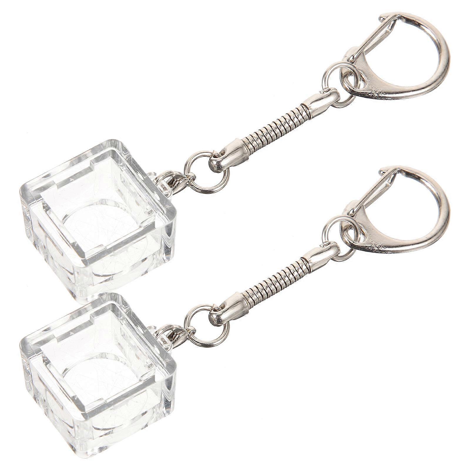 Keyboard Key Chain Hanging Pendant DIY Ornament For Mechanical Keyboard Enthusiasts Transparent Size 2X2X1.2CM 1 Set