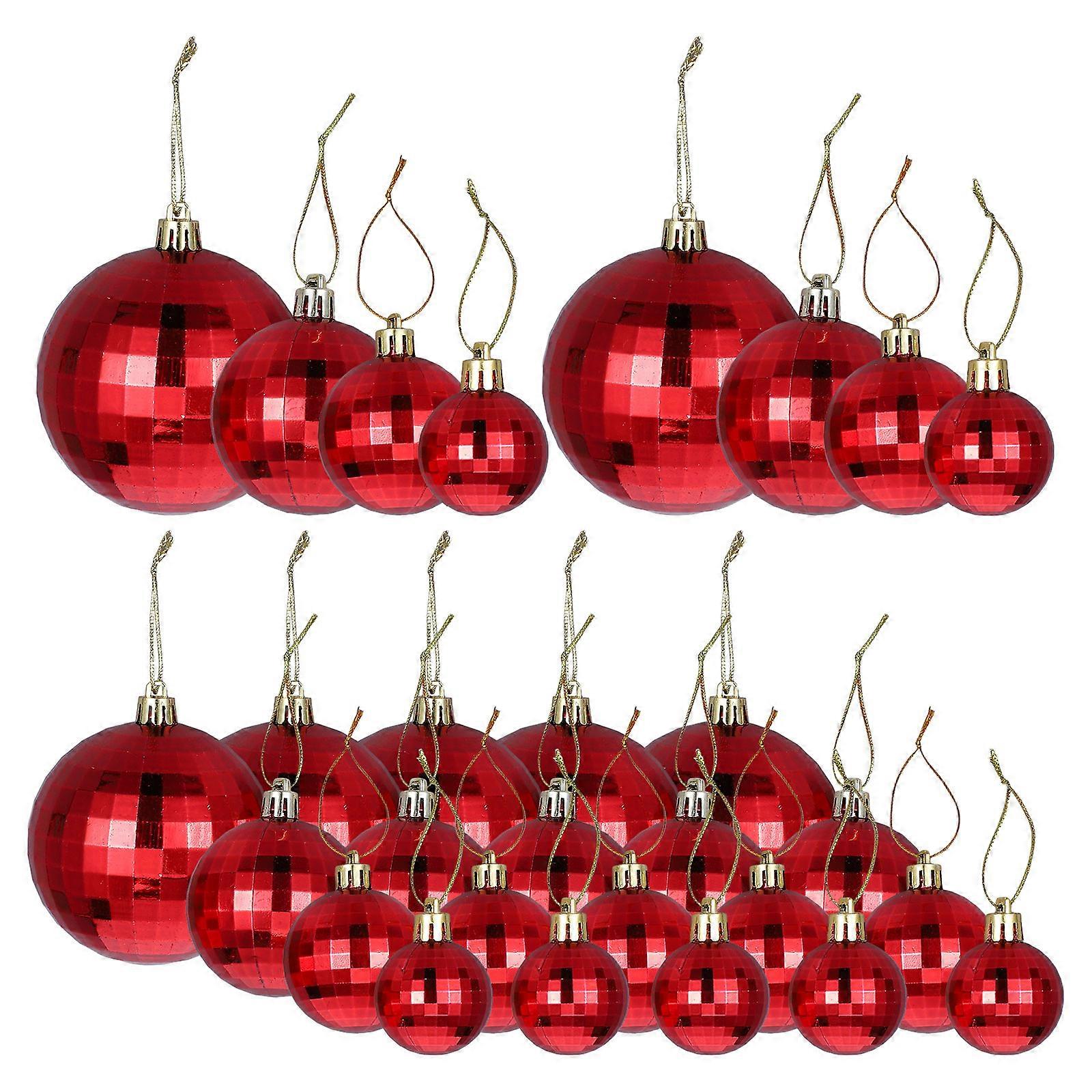 Festive Tree Decor Set 36Pcs Xmas Party Gift Hanging Ornaments For Christmas Tree Enhancing Visual Effects And Atmosphere With Red Color