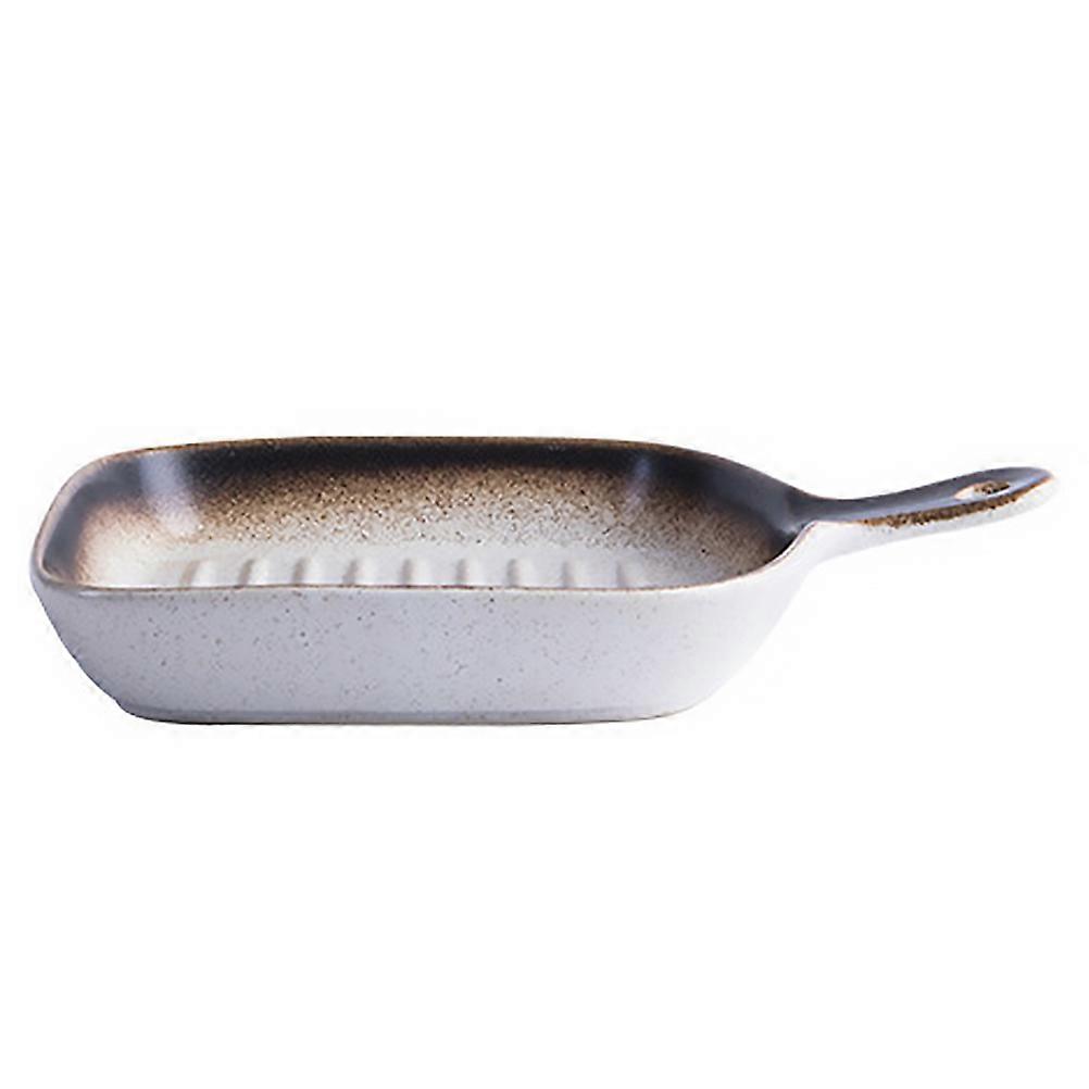 Microwave Baking Pan Ceramic Oven Tray for Baking 2Pcs White Plates