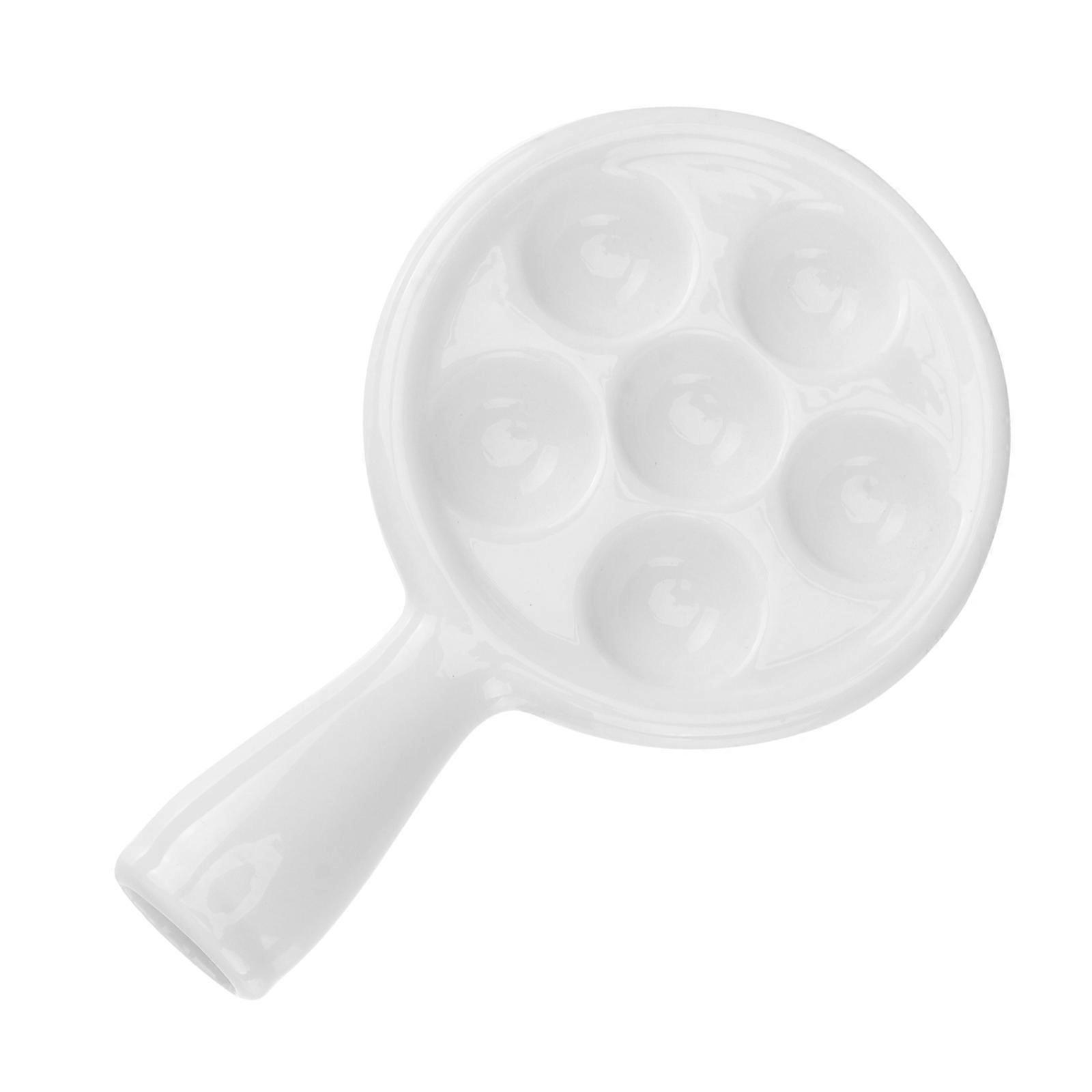 Kitchen Gadget Ceramic Escargot Dish with Handle 10Pcs Set