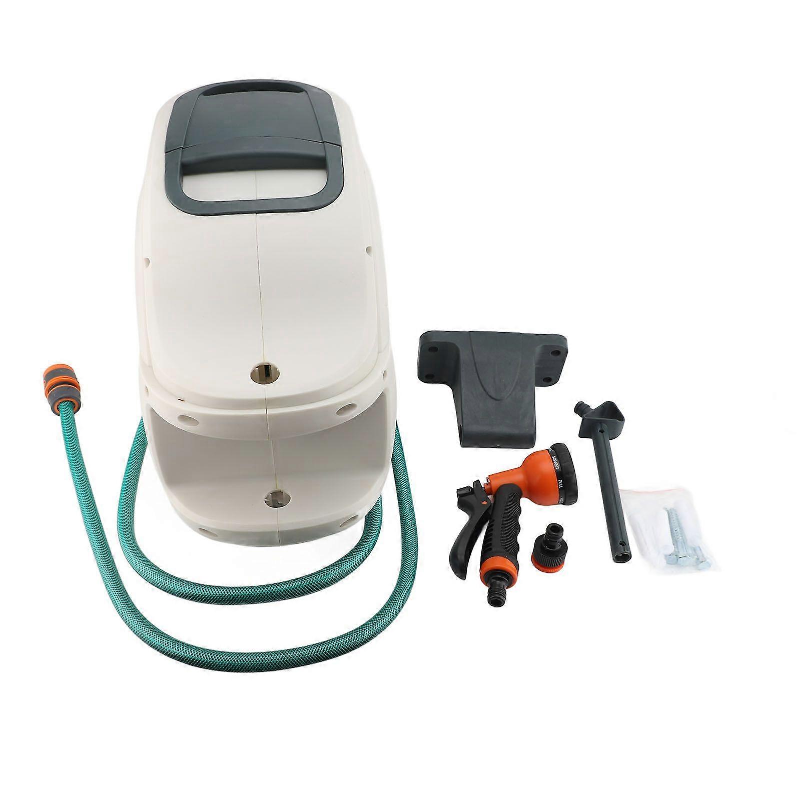 Retractable Garden Hose Reel Automatic Slow Rewind Lock in Any Length Wall Mount Hose Reel with 8 Patterns Hose Nozzle 100ft Outlet Hose