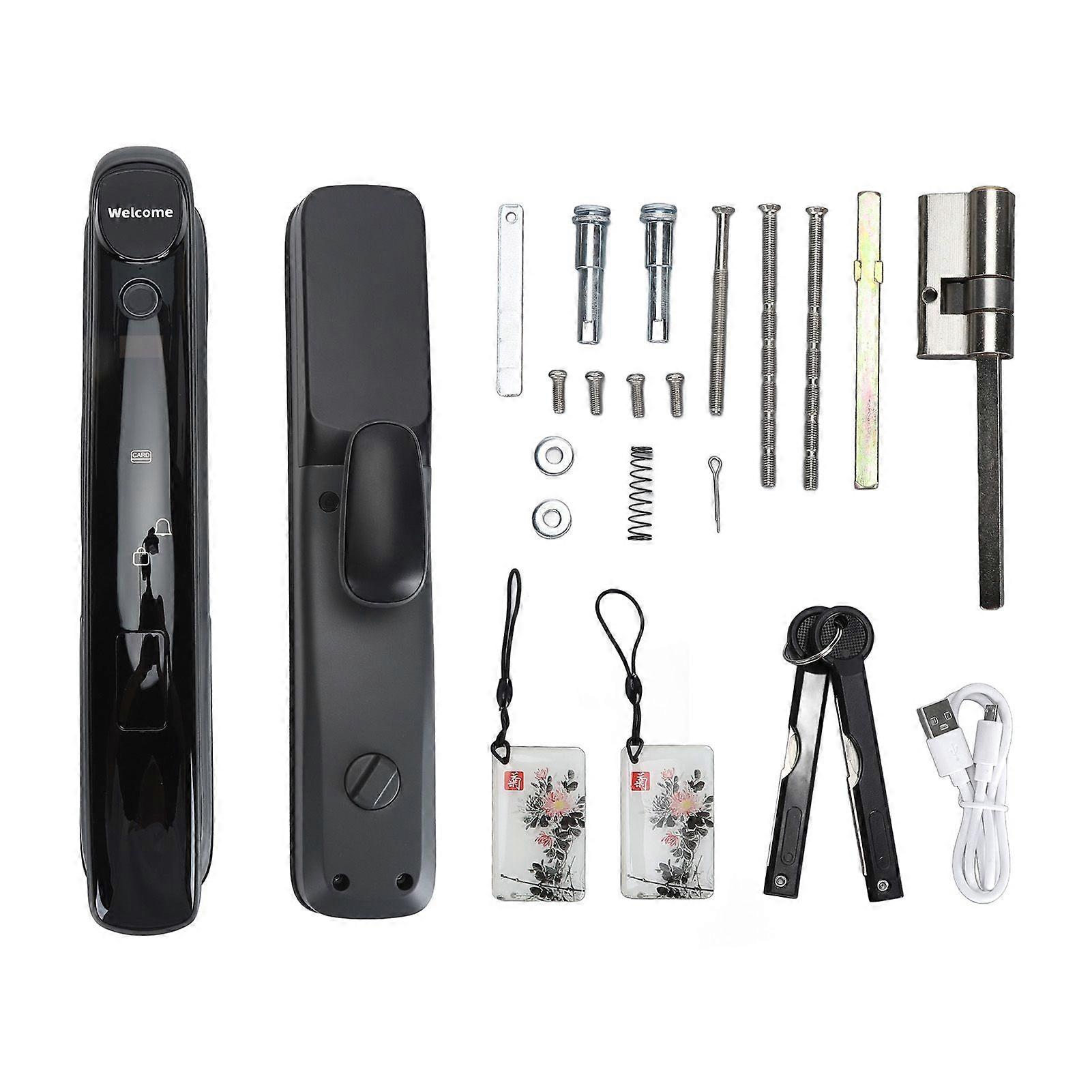 Smart Entry Lock Semiconductor Fingerprint Password Card NFC Key 7 Ways Unlock Electronic Lock for Home Villa Hotel