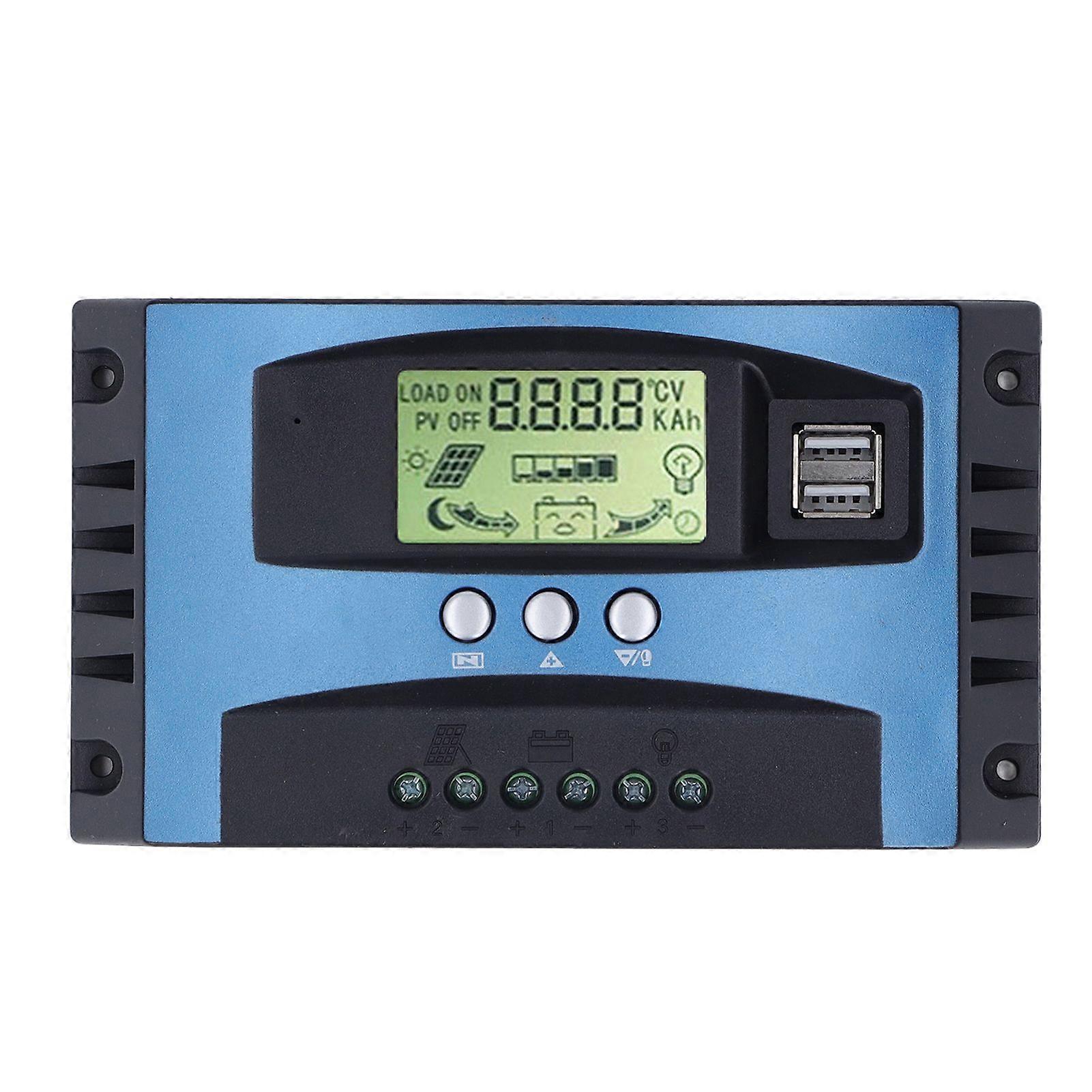 MPPT Solar Charge Controller 3 Phase Charging Protective Solar Panel Battery Regulator 12V 24V 40A