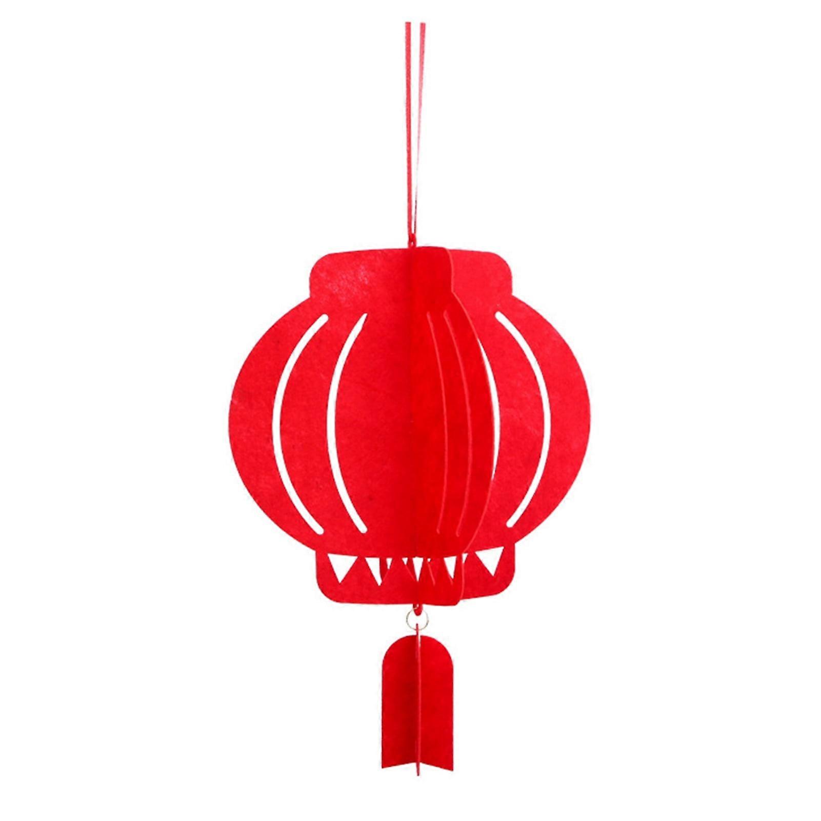 Farfi 2Pcs Chinese New Year Lantern Pendant with Blessing Words, Year of Dragon Good Fortune, Felt Red Lantern for Spring Festival & Lantern Festival