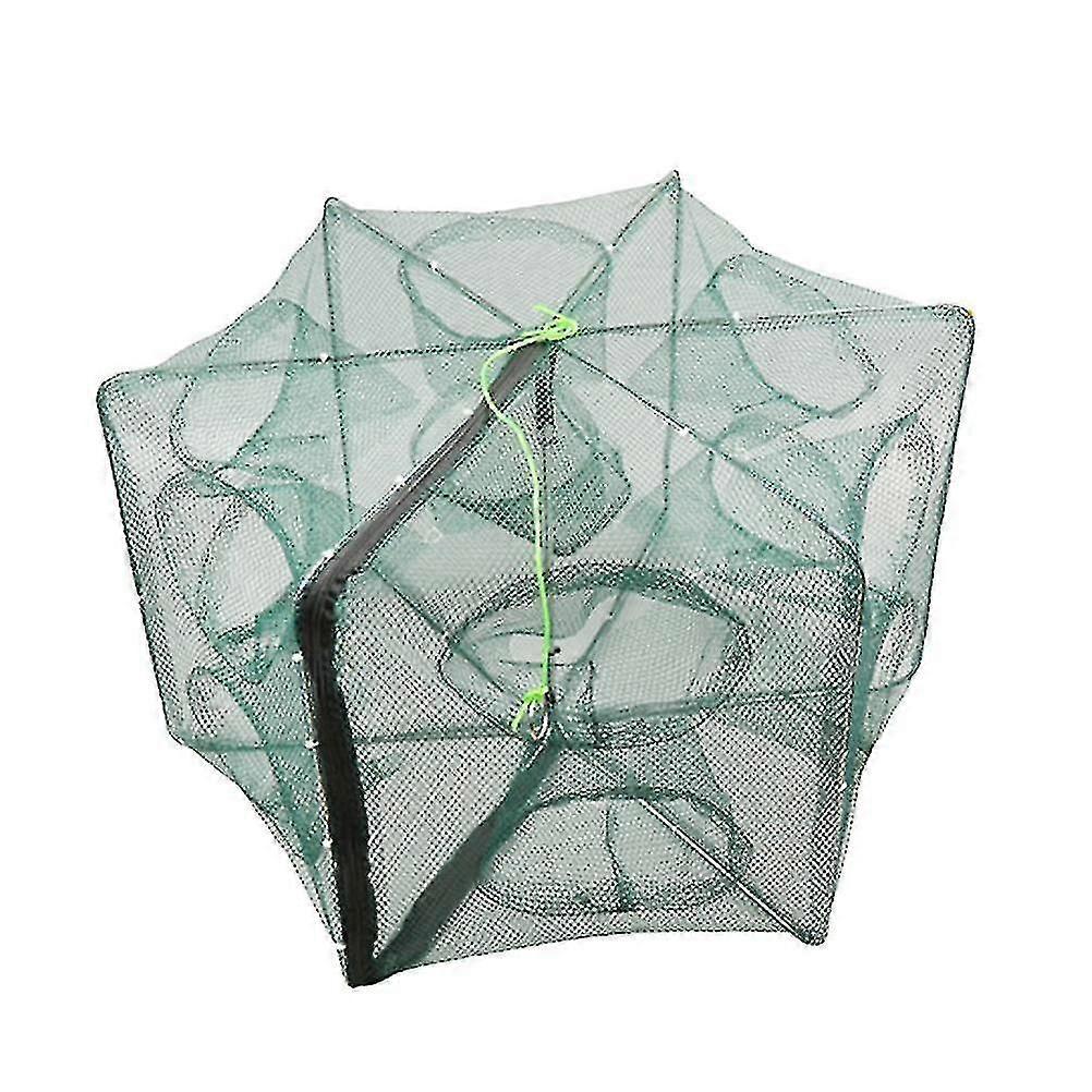 Foldable Bait Cast Mesh Trap Net Portable Fishing Landing Net Shrimp Cage For Fish Lobster Prawn Min