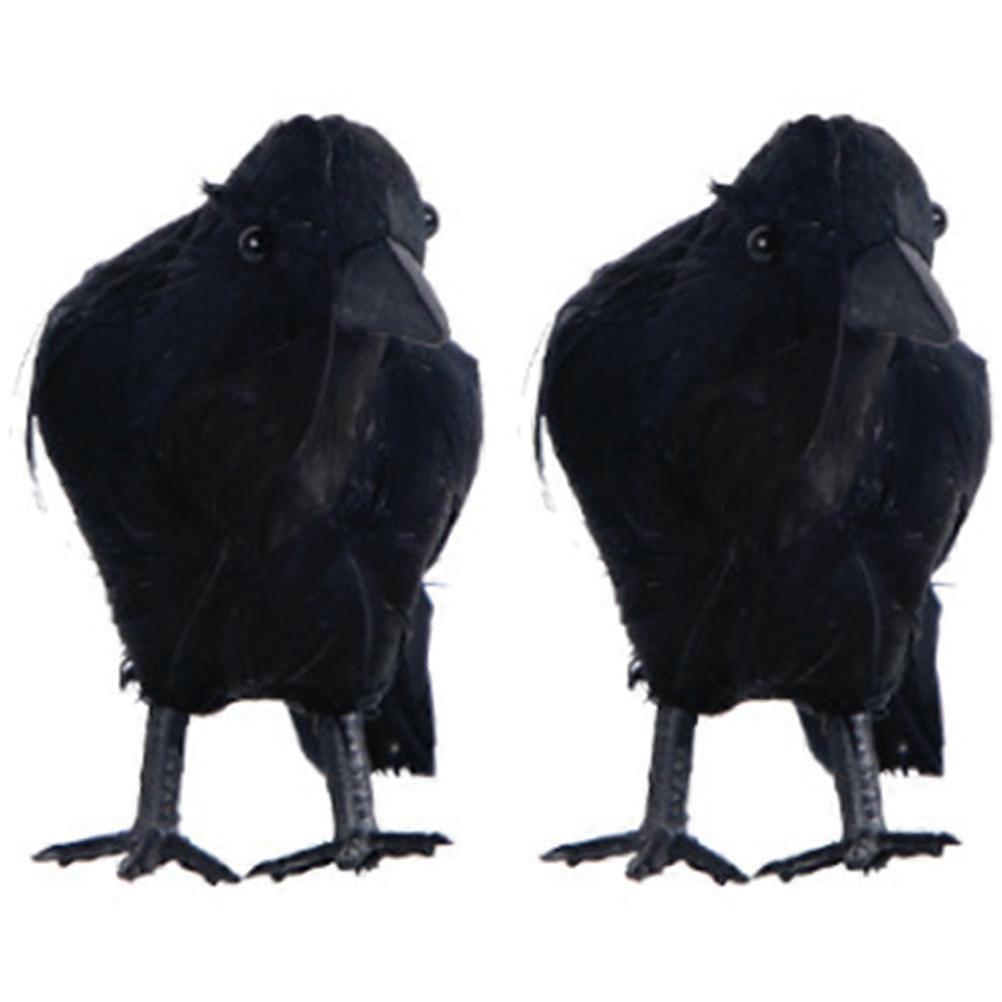 Realistic Halloween Crow Decor Black Crow Ornament for 10Pcs