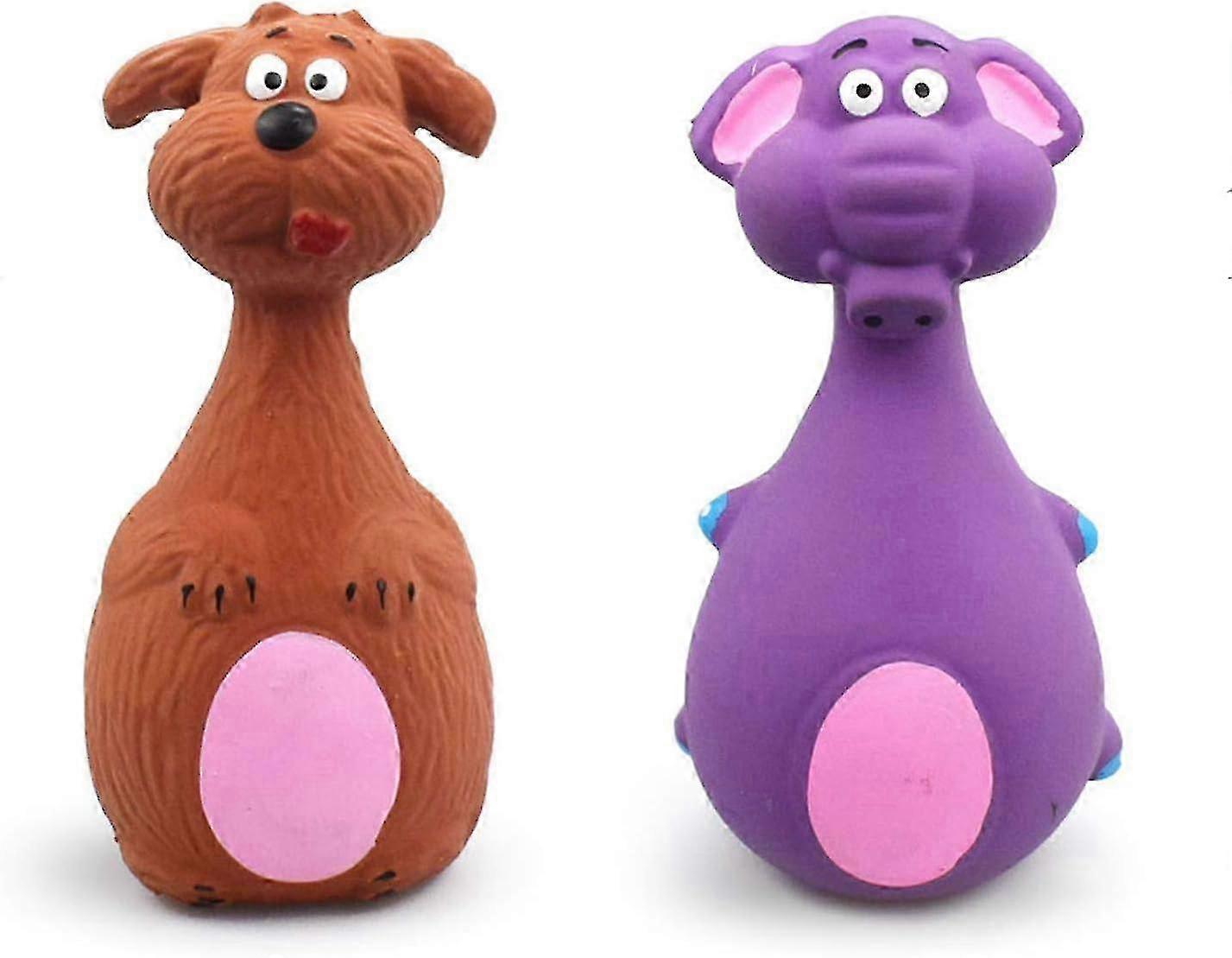 2025 Squeak Toys for Dogs, Dogs Interactive Latex Chew Toys, Dog Companion Standing Stick for Small Medium Dogs (2 Pieces, Elephant and Dog)