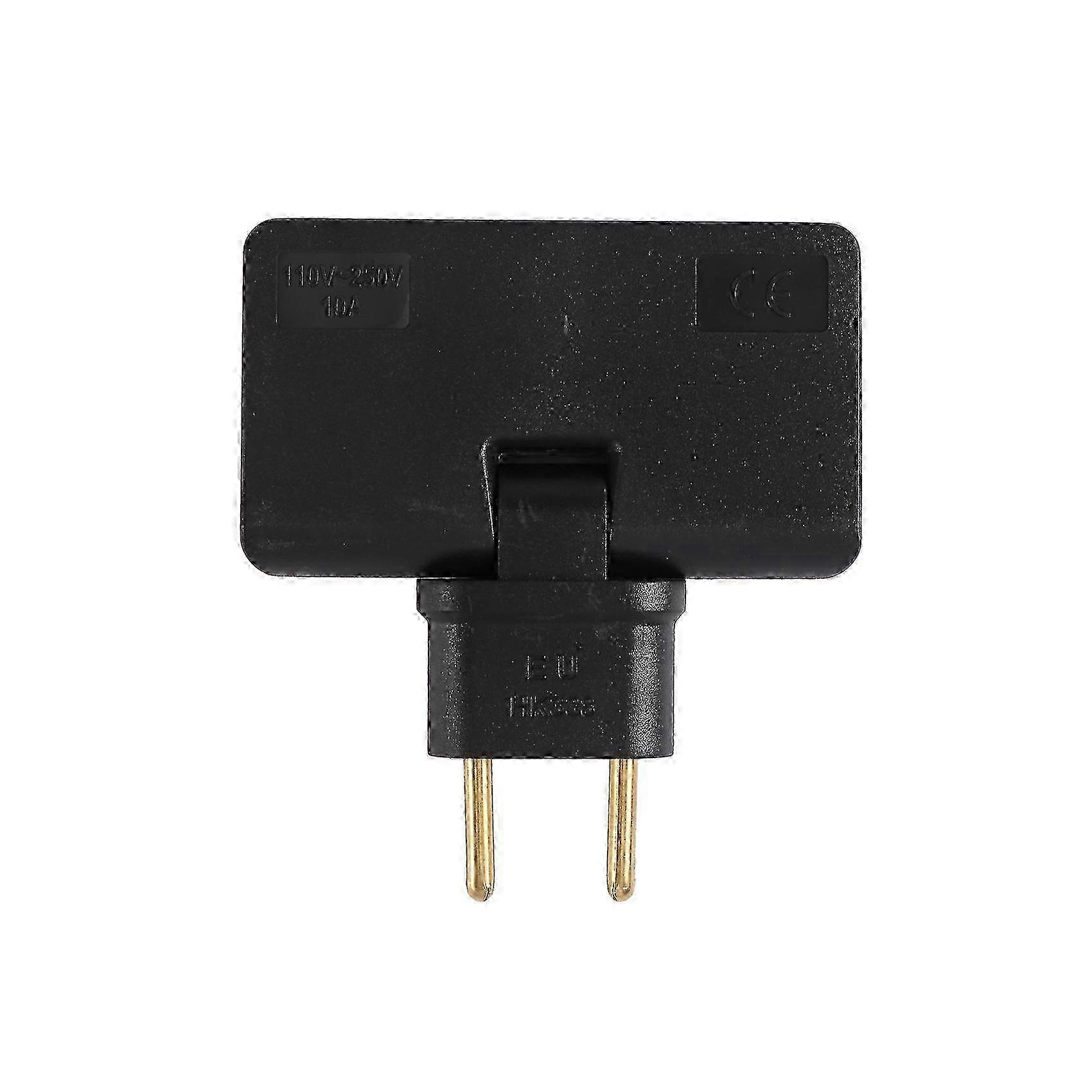 2025 Rotate EU Plug Converter 3 in 1 180 Degree Extension Plug,Black