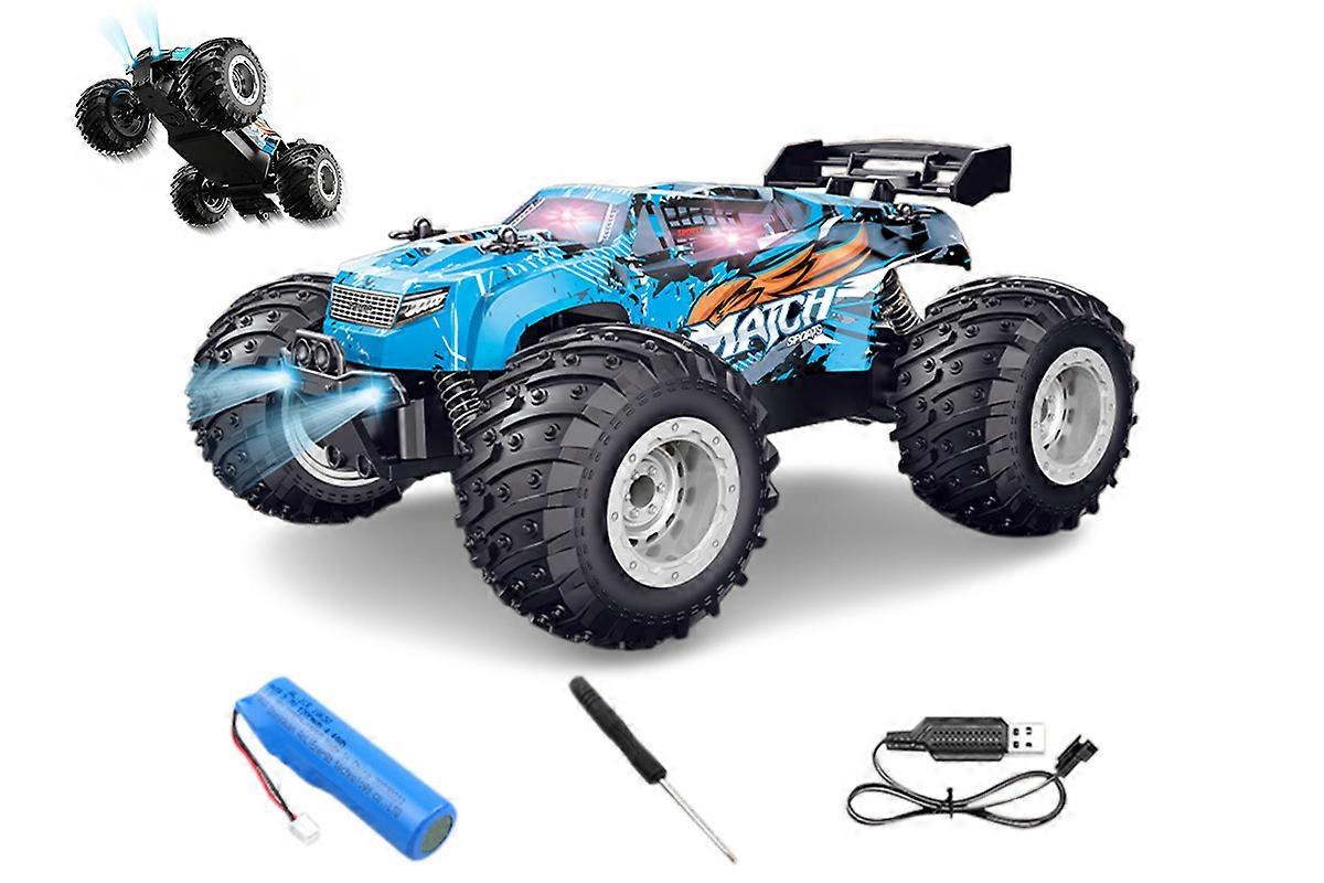1:18 Scale Remote Control Car Toys All Terrain RC Truck With LED Light-Blue