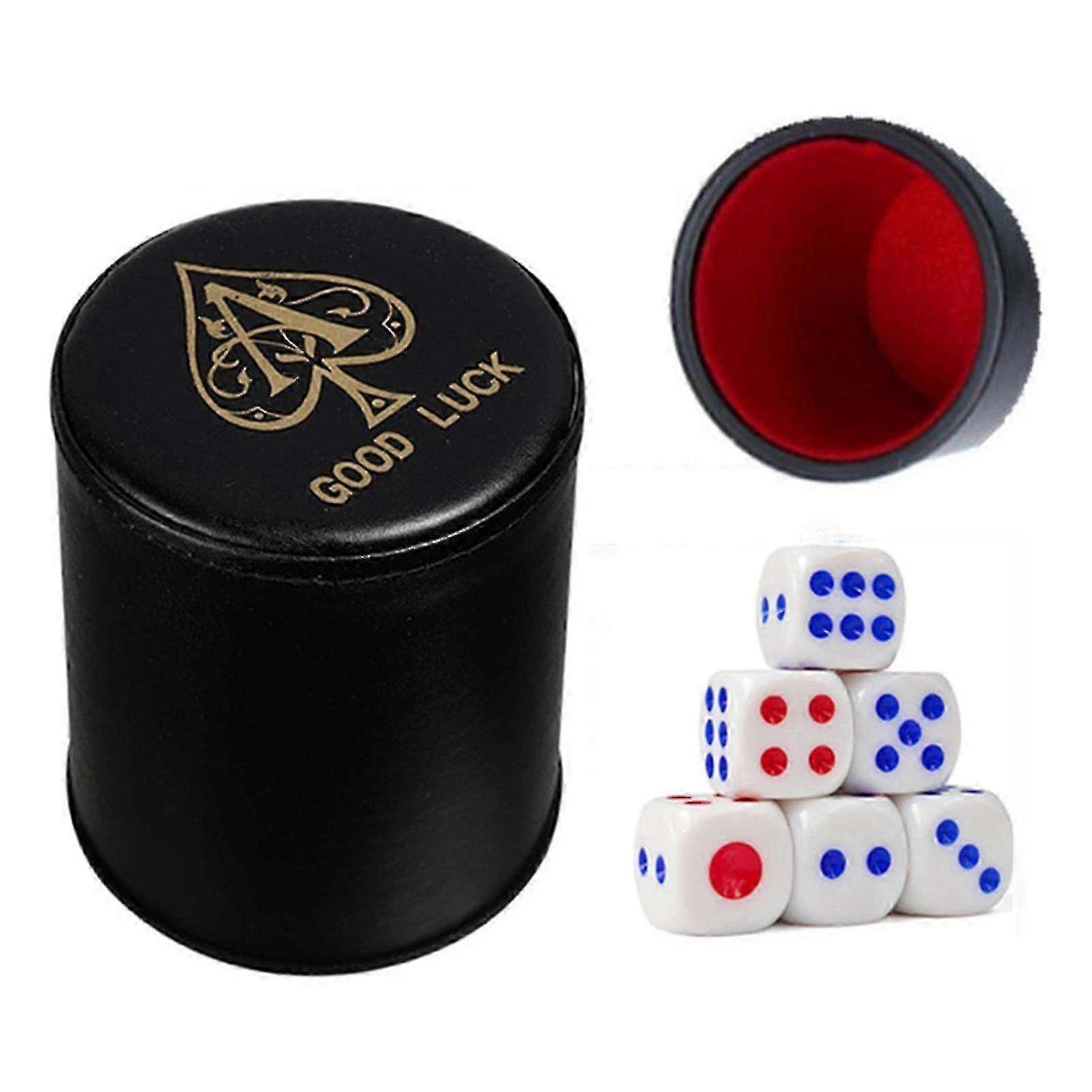 Dice Cup Set Silent Shaking Enjoy Noise-free Gaming with Felt Lining Large Diameter Dice Cup with Dice