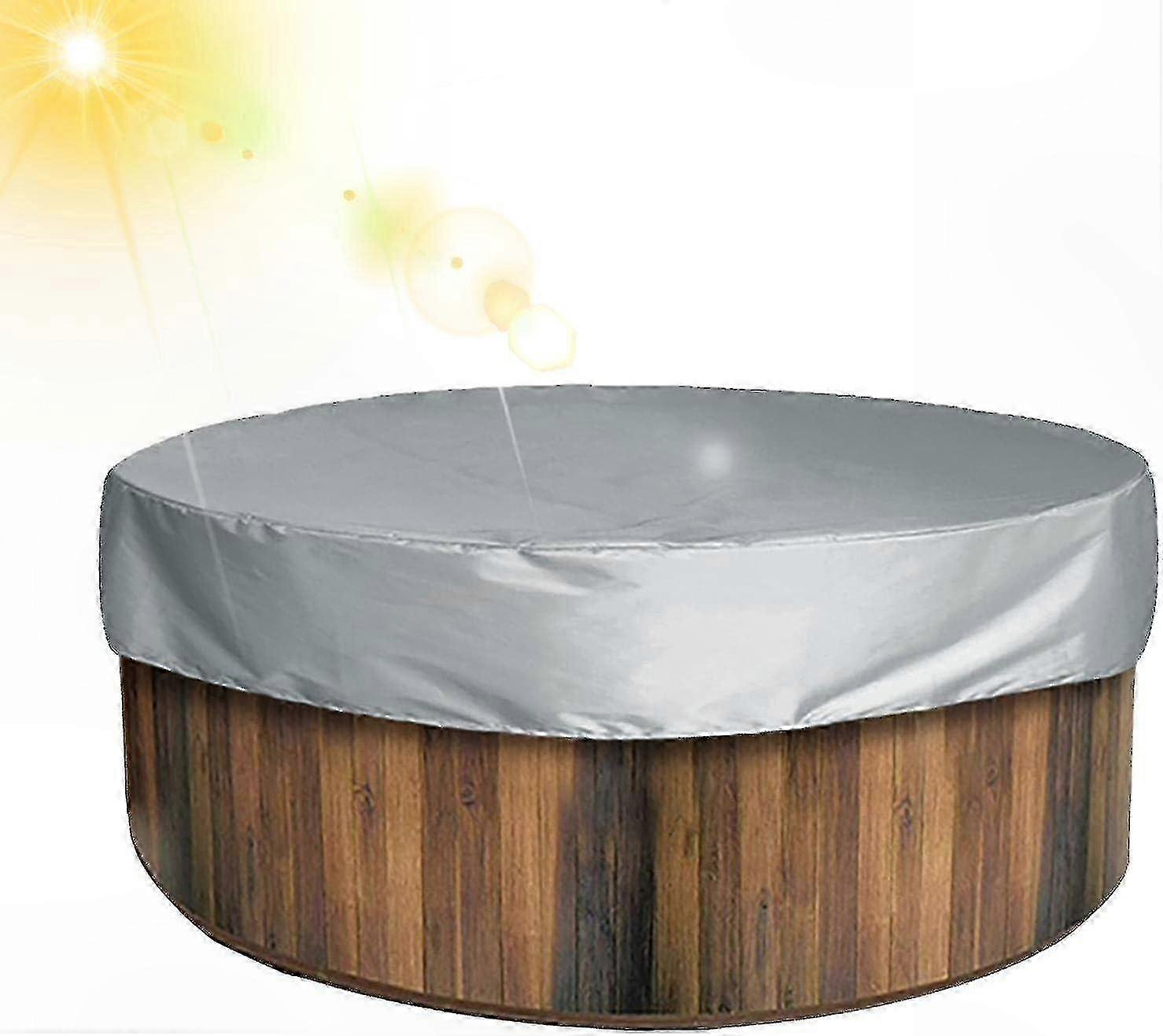 Waterproof Round Spa Cover for Hot Tubs, Inflatable Dust Protector for Pools, Water-Resistant Fabric, Fits Models q36/YY