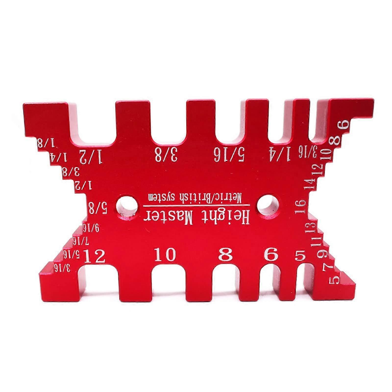 High Precision Tenon Caliper Metric and Imperial Card Gauge for Measuring Height Depth, 2 in 1 Height Gauge Depth Gauge Woodworking Router Saw Table M