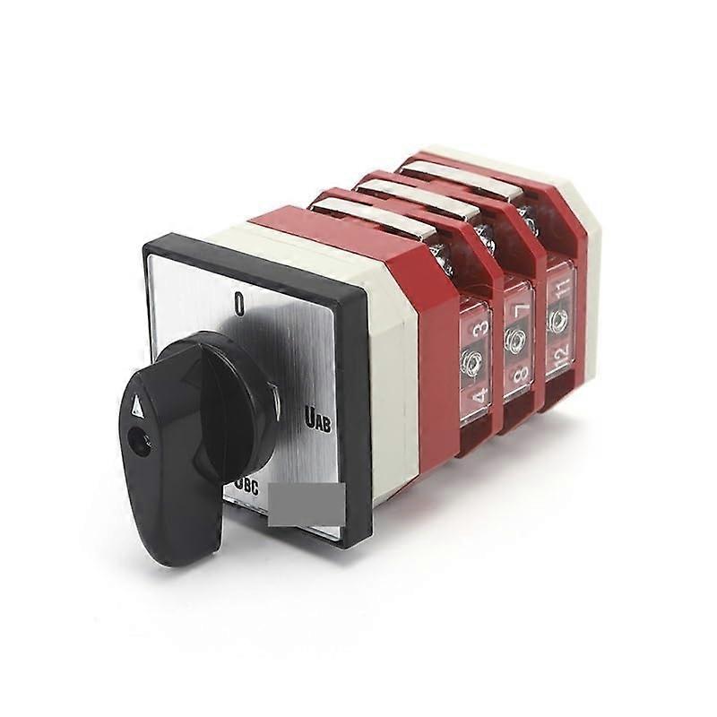 16A 4Position 3Pole 12Screws ThreePhase Voltmeter Conversion Cam Rotary Switch