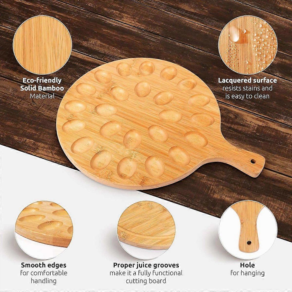 Deviled Egg Platter - Reversible Round Cutting & Serving Board