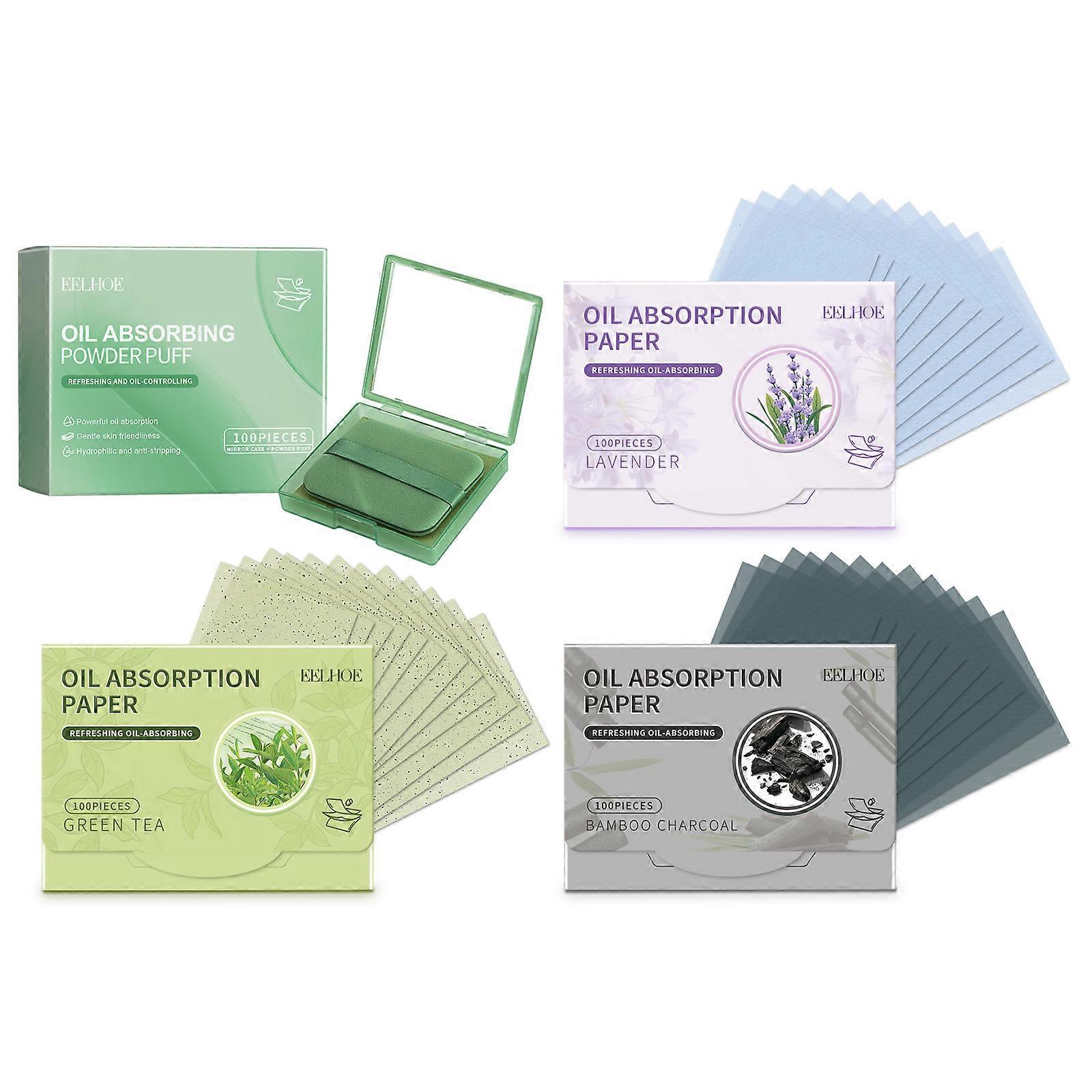 Oil Control Blotting Papers with Soft Powder Puff Application