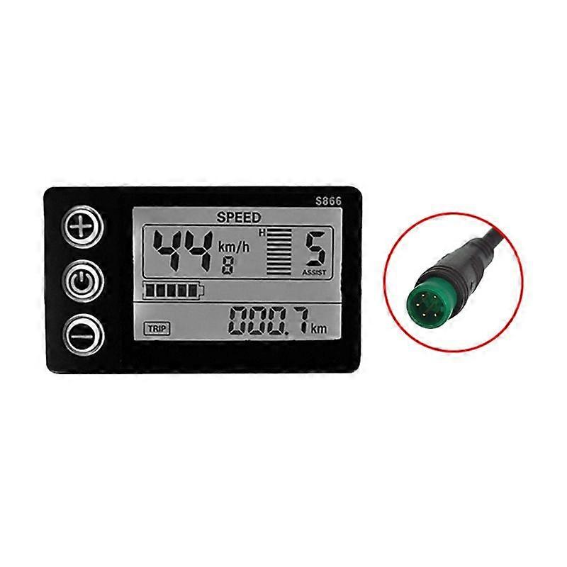 S866 Controller Panel Dashboard 24V/36V/48V Waterproof Plug LCD Display