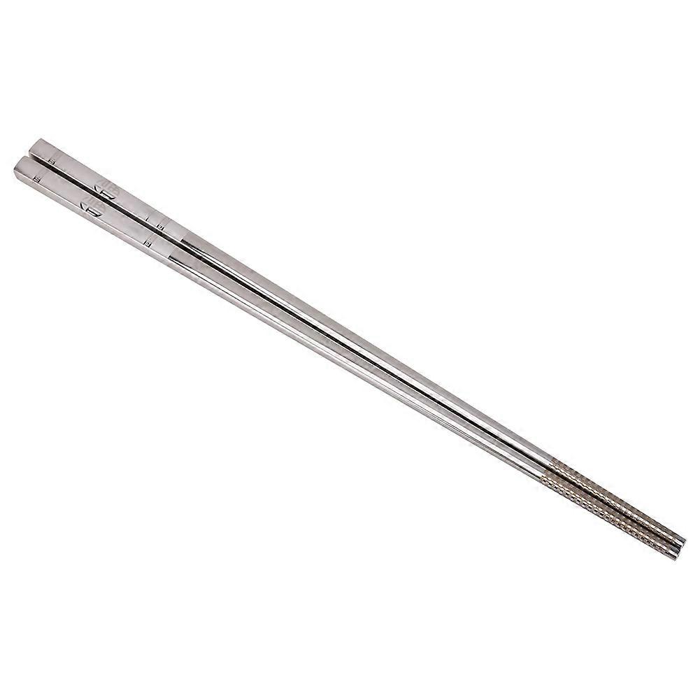 1 Pair Portable Stainless Steel Sushi Chopsticks  Engraving Pattern Tableware