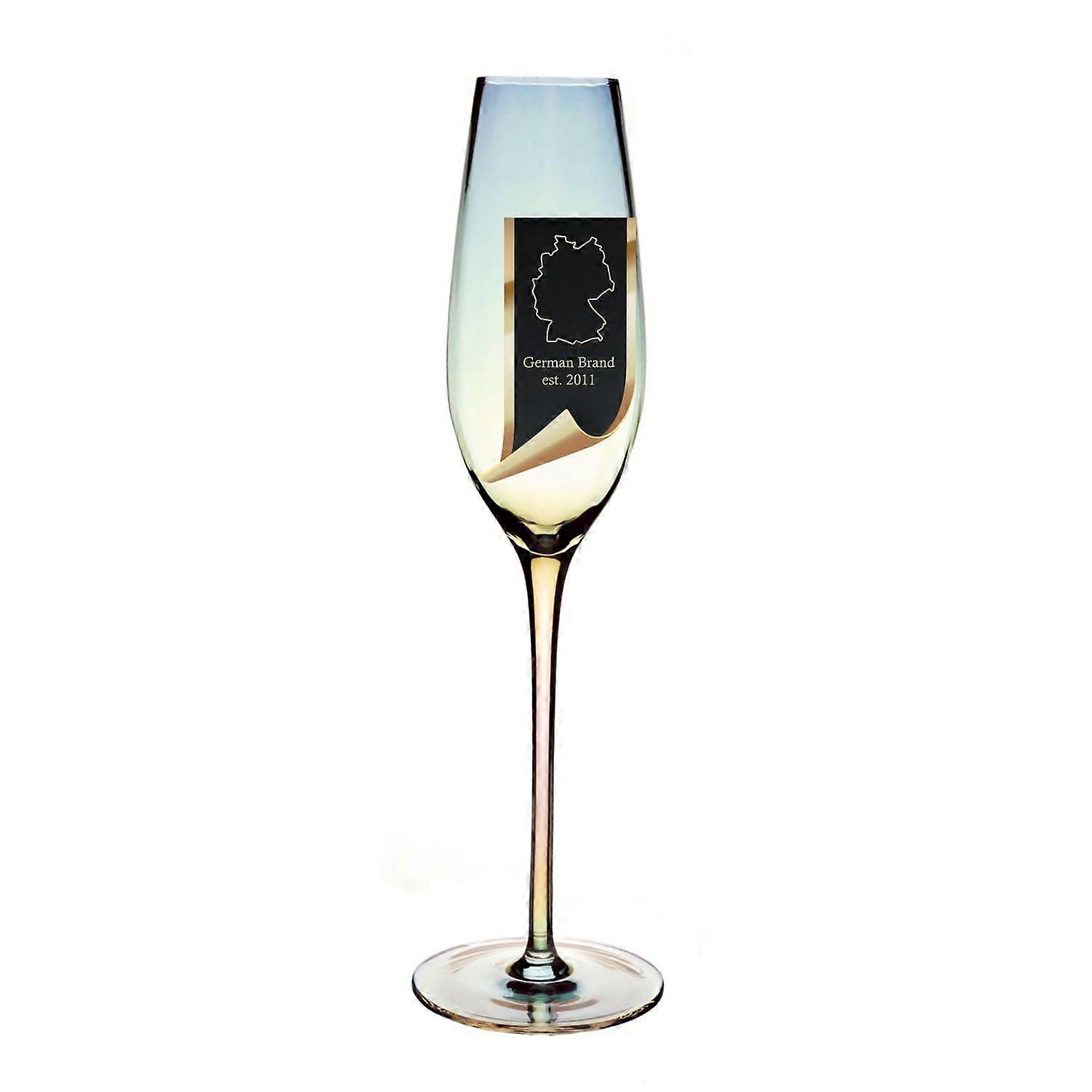 Champagne Champagne Glasses Set 200ml with Rainbow Shimmer and Wave Shape Dishwasher Safe