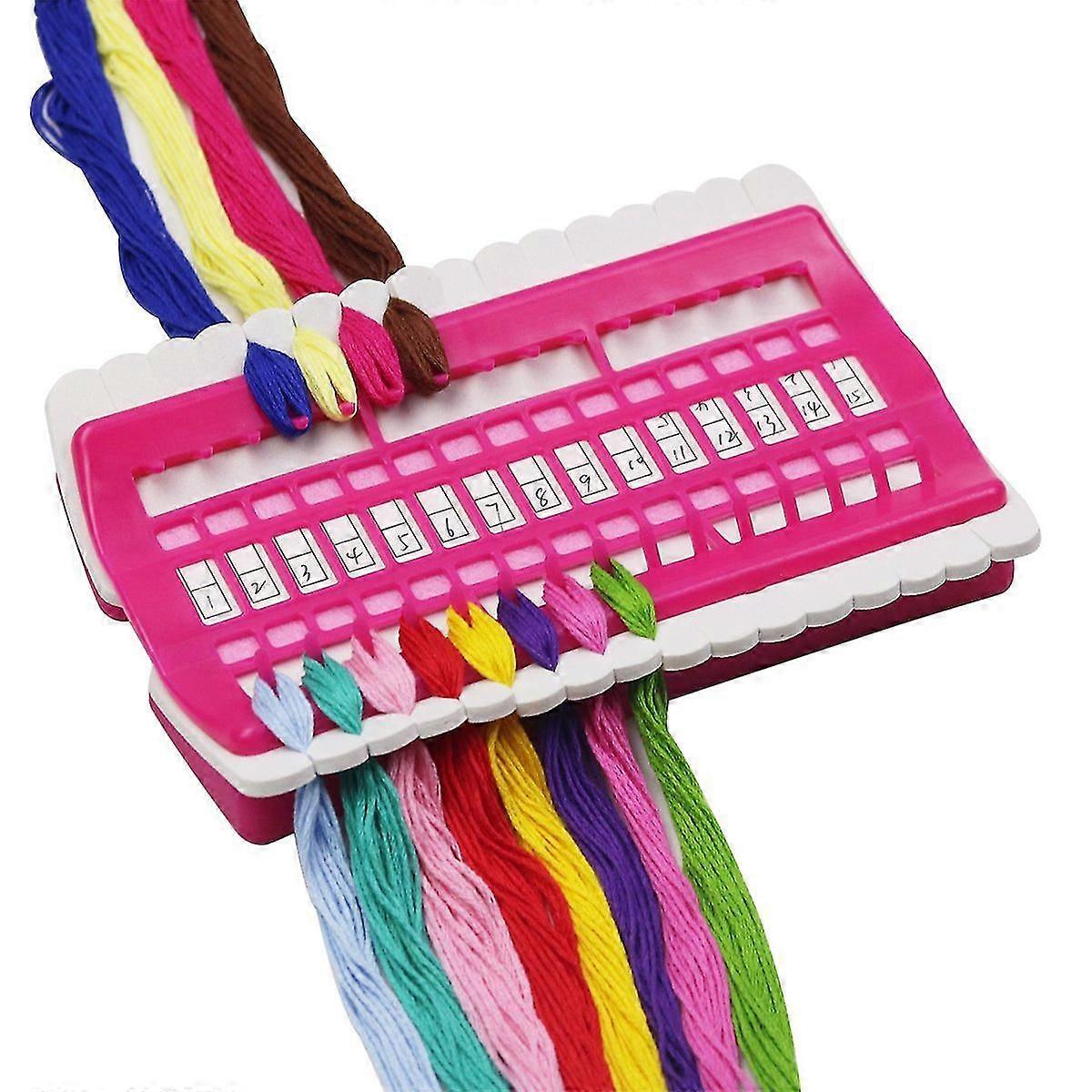 Floss Organiser Reusable Plastic Board Cross Stitch Row Line Tools 30 Threaded Needles Holding Craft Diy Accessory