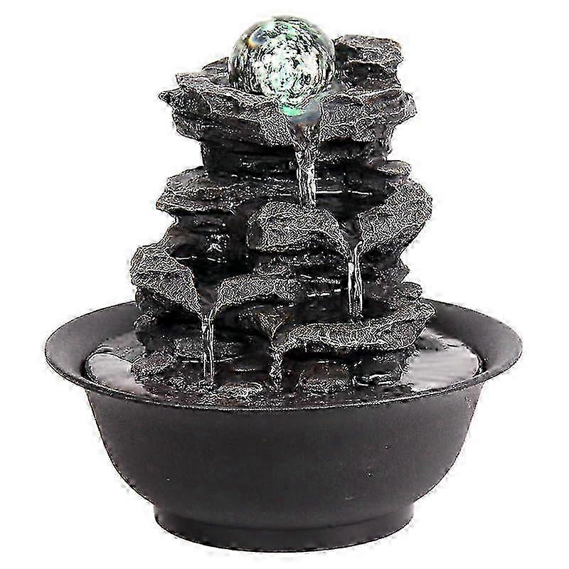 USB Powered, Mesmerizing Waterfall Feature with Color-Changing LED Light, Compact Design for Tables and Desktops