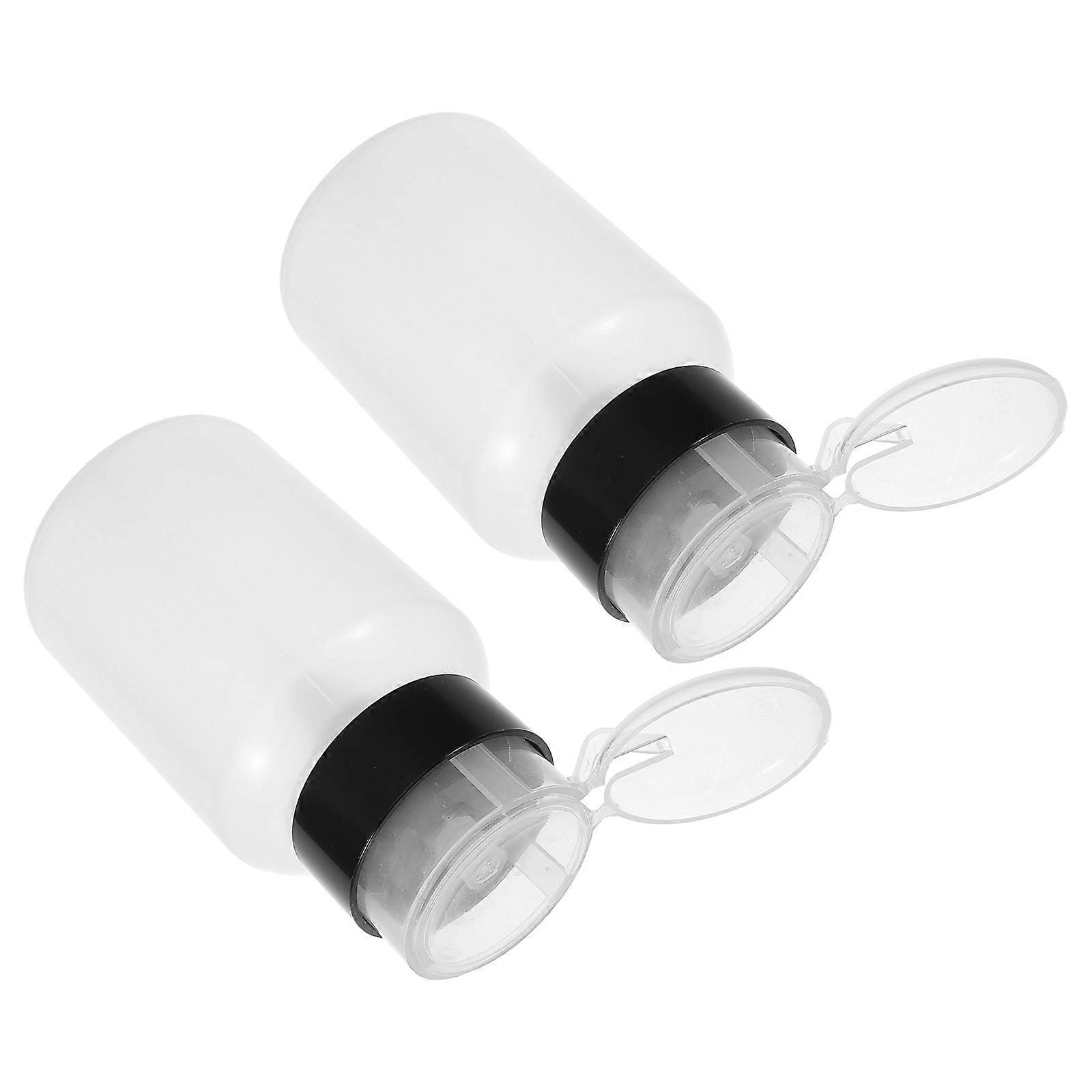 Nail Polish Remover Refillable Pump Bottle 2Pcs for Easy Liquid Dispensing