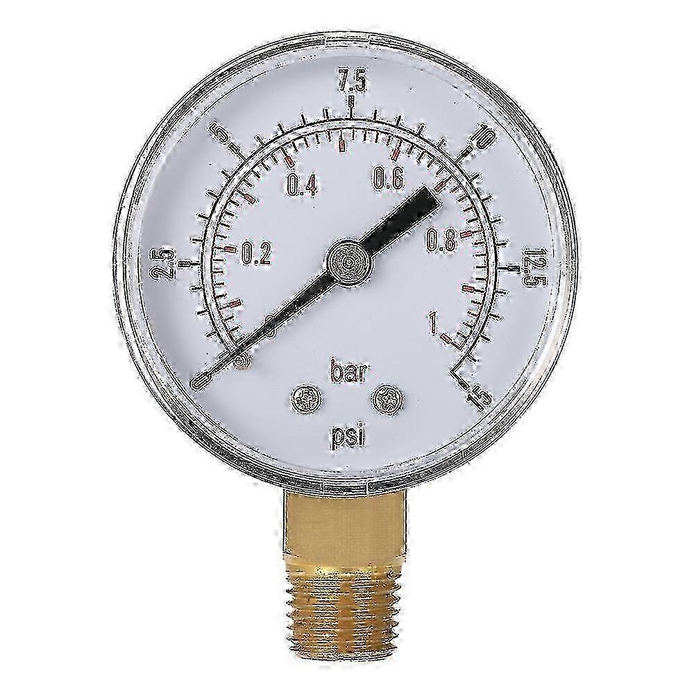 50mm 0~15psi 0~1bar Pool Filter Water Pressure Dial Hydraulic Pressure Gauge Meter Manometer 1/4" NPT Thread