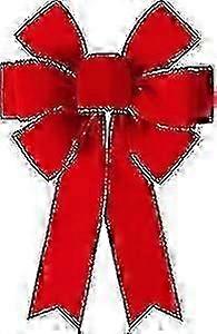 Czerwone kokardy LED, ozdoby świąteczne, duża, druciana, aksamitna kokarda z diodami LED do wieńców zewnętrznych, Treeq