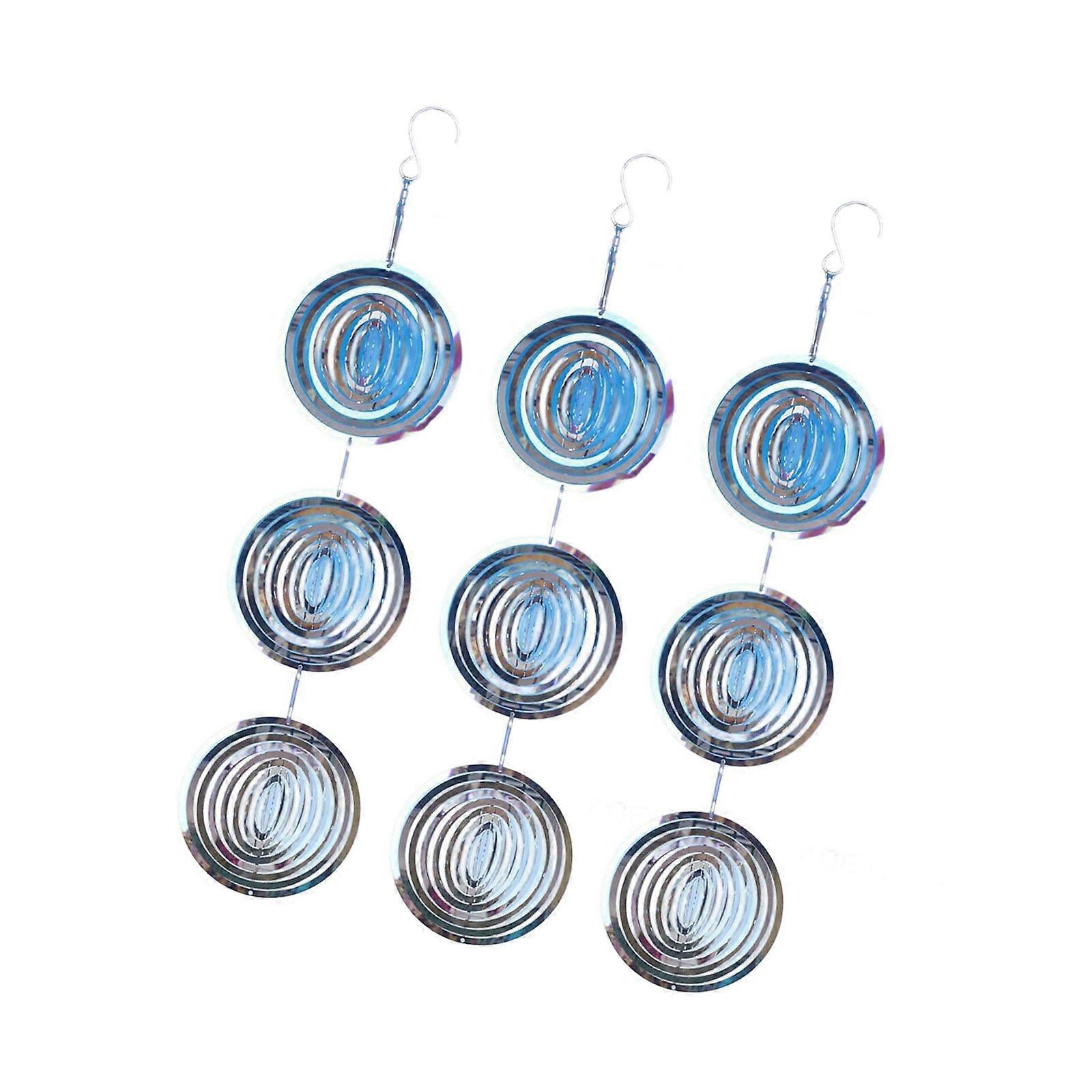 Stainless Steel Rotating Bird Scare Device 3D Reflective Wind Spinner Decorative Garden Ornaments For Vegetable Crops Multicolor