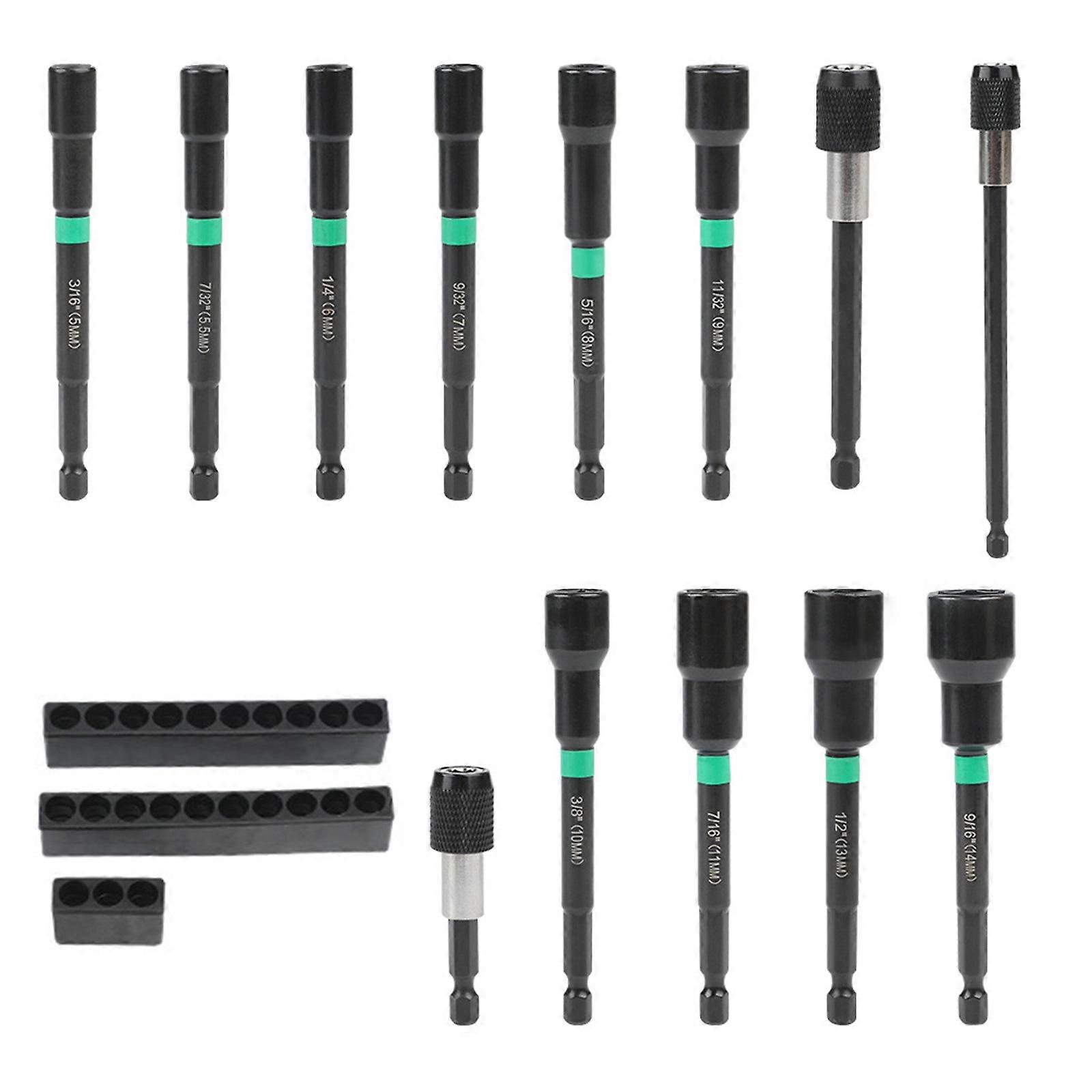 13PCS Hex Head Long Nut Driver Set Nut Removal Tool Nut Driver Set for Easy Installation and Removal Tasks Multicolor