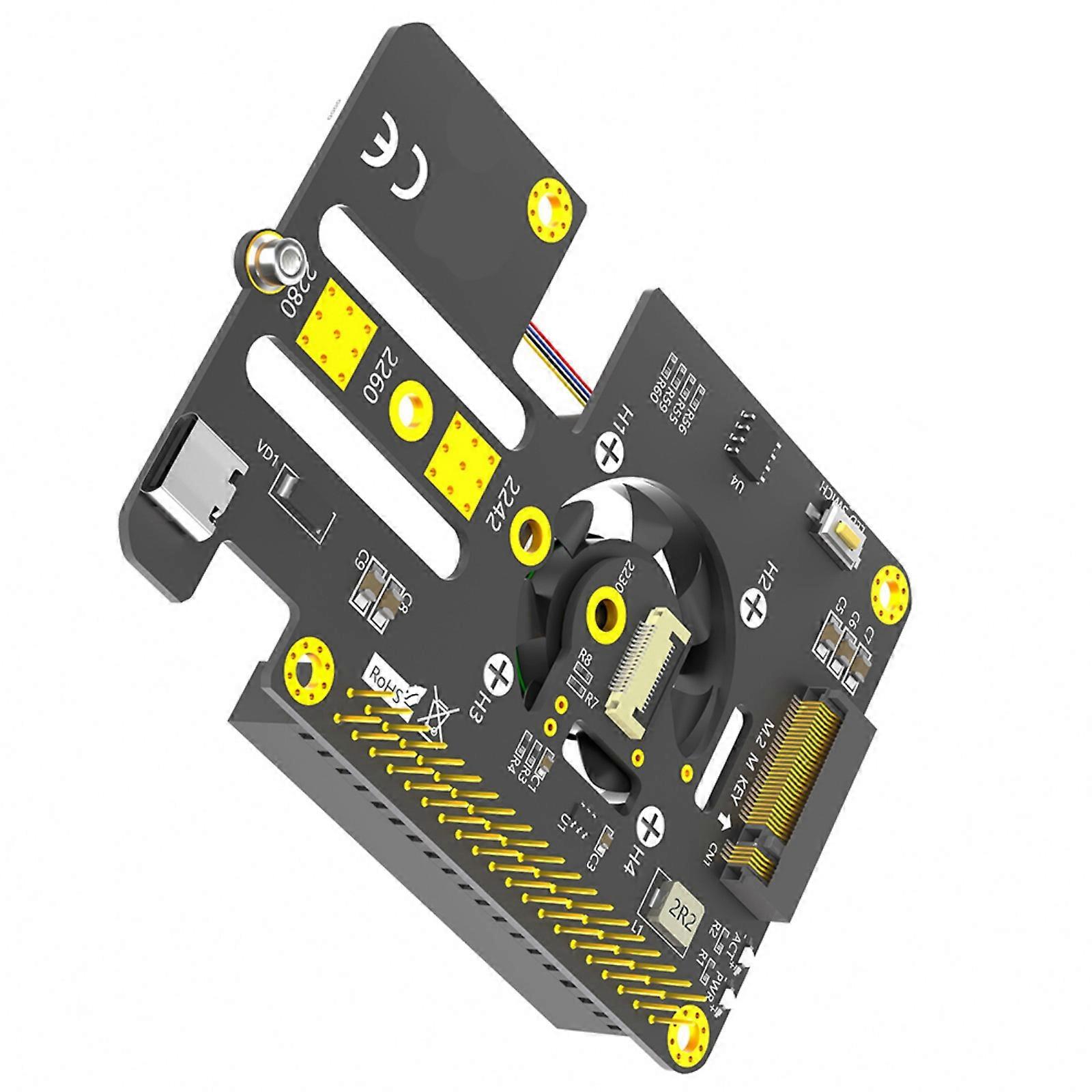 3 in 1 M.2 NVMe SSDs to PCIe Adapter with Coolers Fan Long NVME SSDs Expansion Card 2280 2242 2230 for PC Computers Multicolor