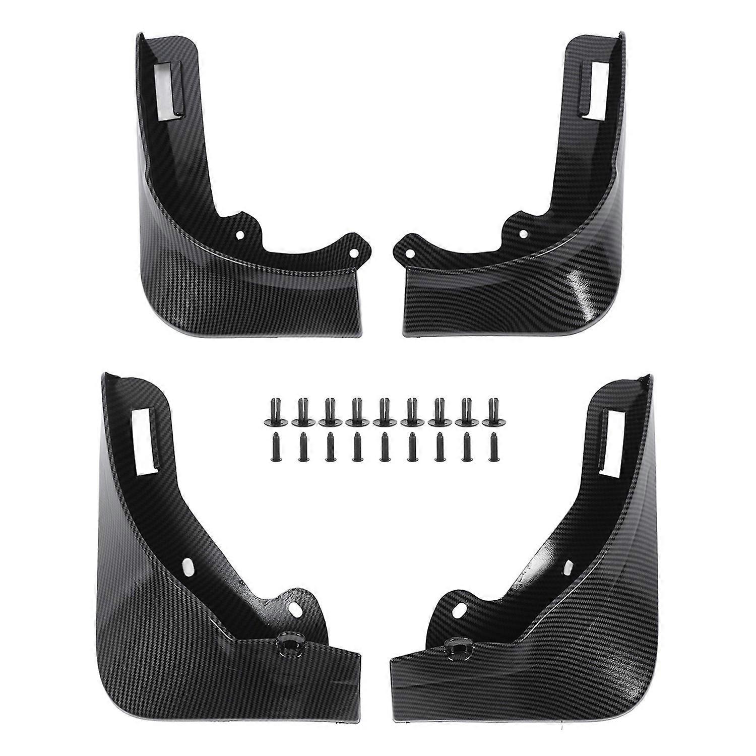 Wheel Mud Flaps Carbon Fiber Style Front Rear Tire Splash Guards Replacement for Tesla Model Y 2021 