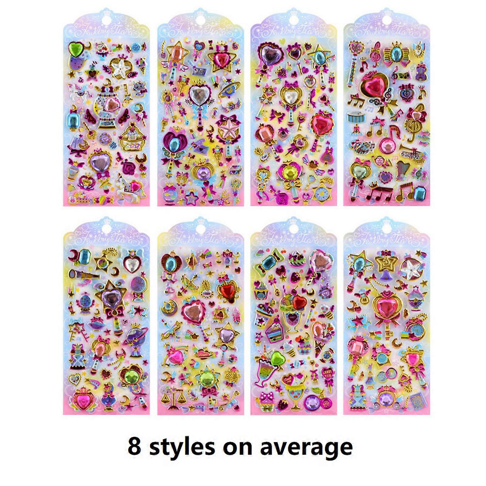 Reusable Tiny Patches for Water Bottle, Notebook, Scrapbooking Cute 3D Sticker Cartoon Sticker Tiny Handcraft Sticker Multicolor