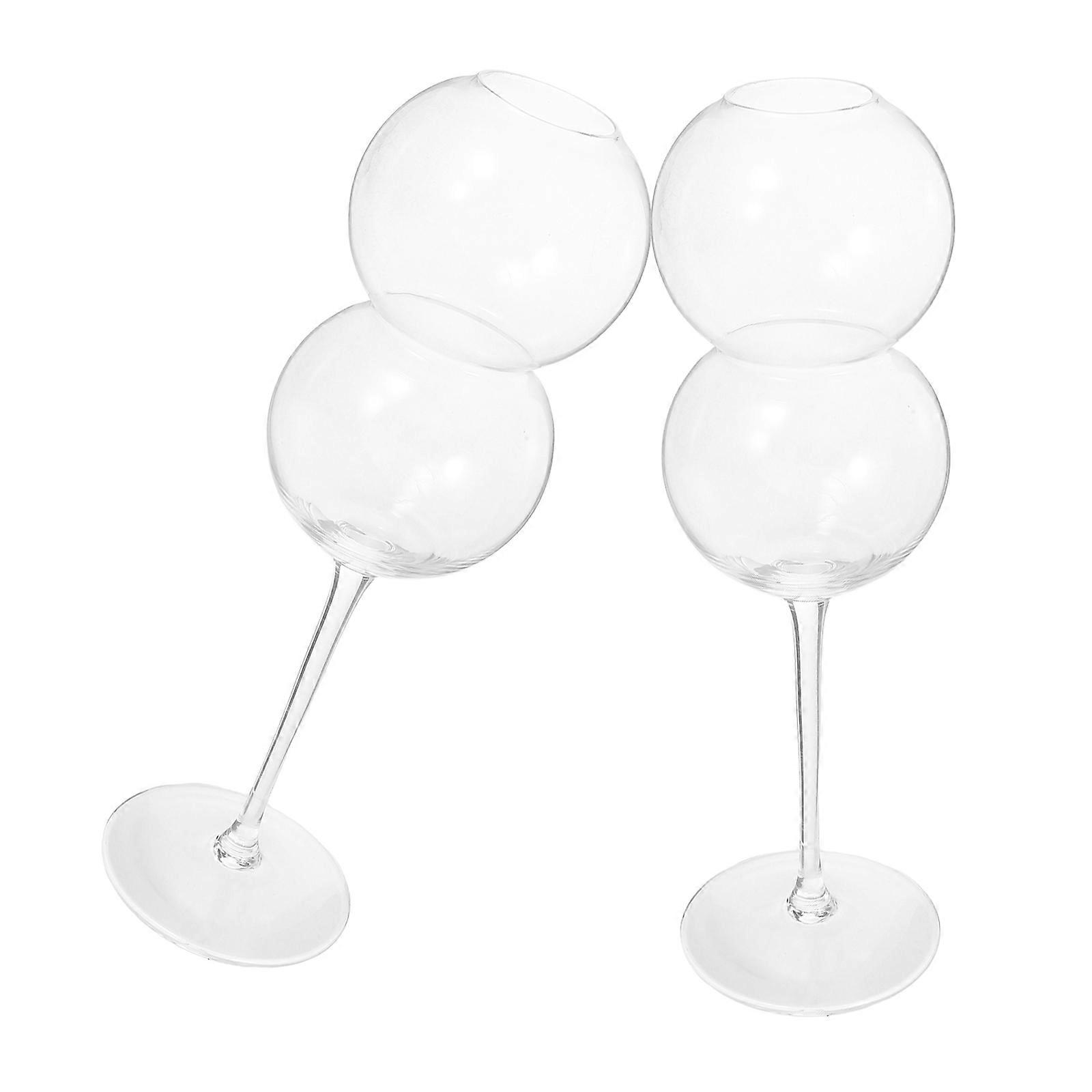 Transparent Wine Party Cups for Decoration 2Pcs Set