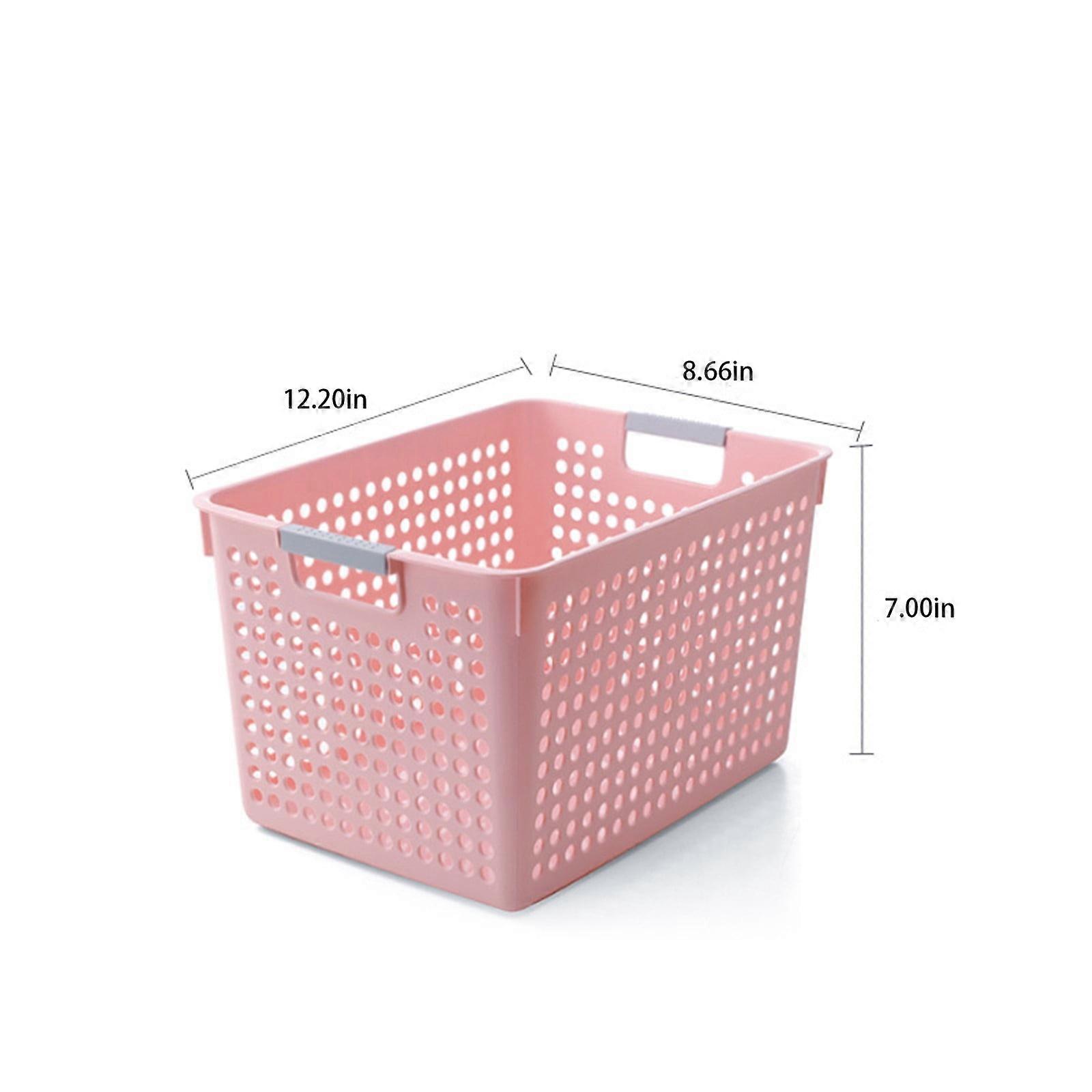 Zeceouar Plastic Laundry Basket with Silvery Handle, Compatible with Home & Dorm Use, Great for Clothes & Toy Storage