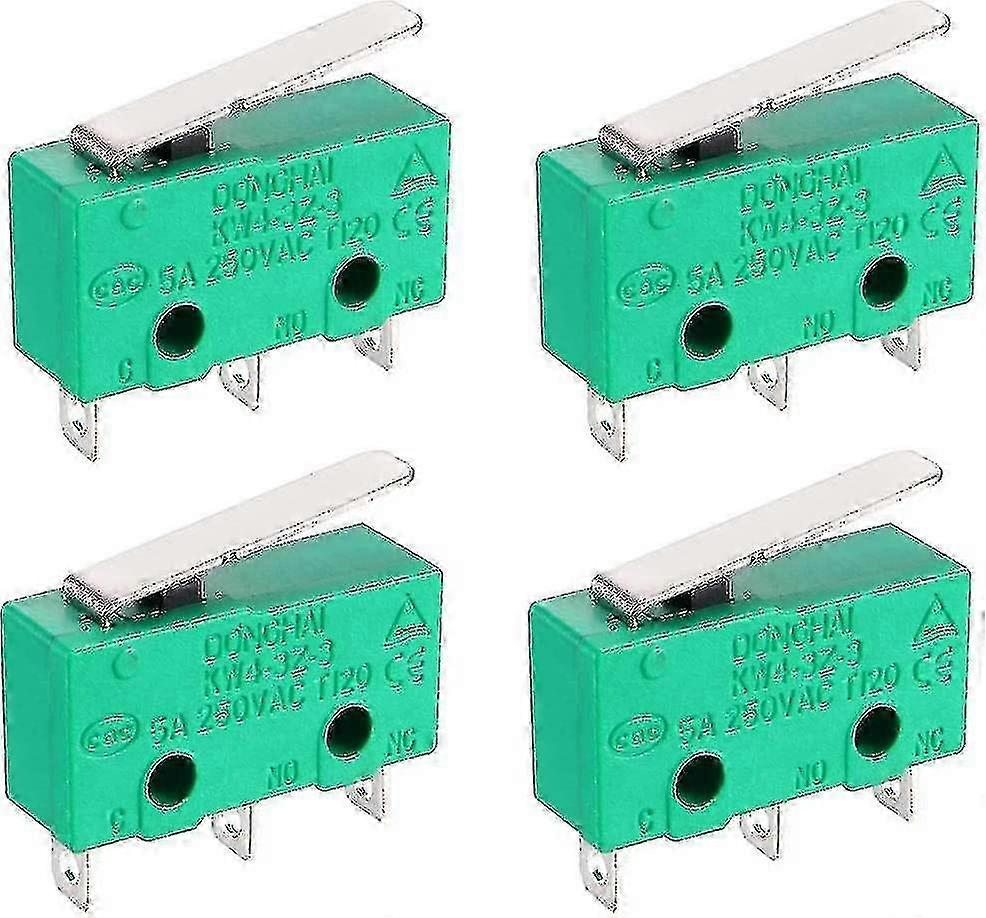 Kw4-3z-3 Micro Limit Switch Spdt No Nc 3 Terminals Momentary Short Straight Lever Type Green(green)(4pcs)