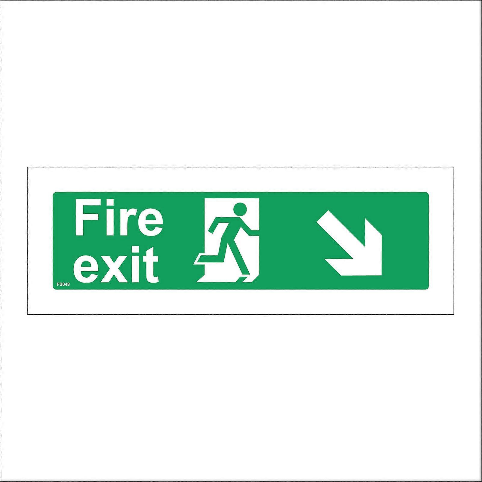 FS048 Fire Exit Right Sign with Running Man Door Arrow