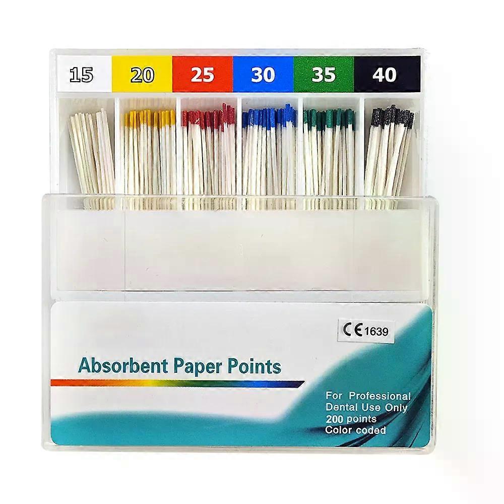 100/200pcs Absorbent Paper Points 60/120pcs Gutta Percha Points Color Coded Tips Flexible and Pliable Dental Tool Materials
