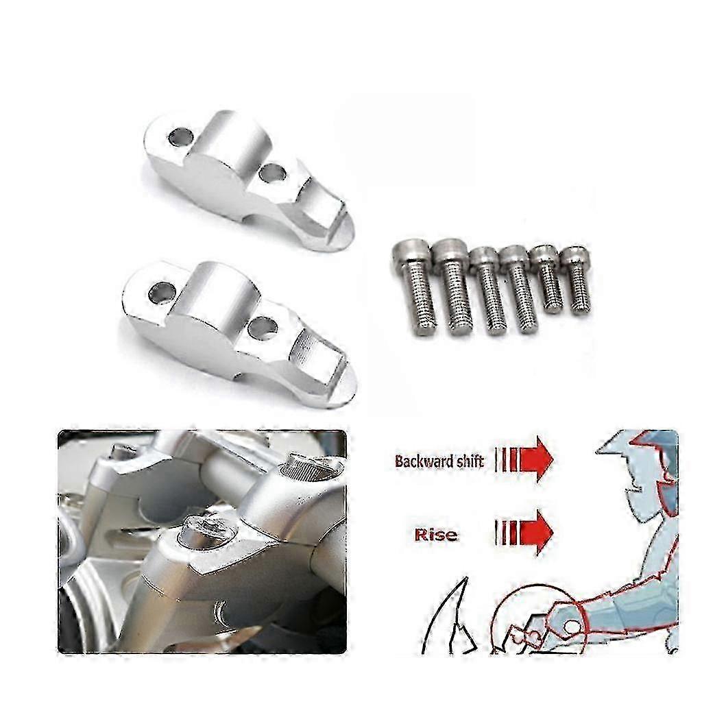 Universal Anodized 2 Inch Pivoting Motorcycle Handlebar Handle Bar Riser For 7/8 22mm Fat Handlebars Clamp
