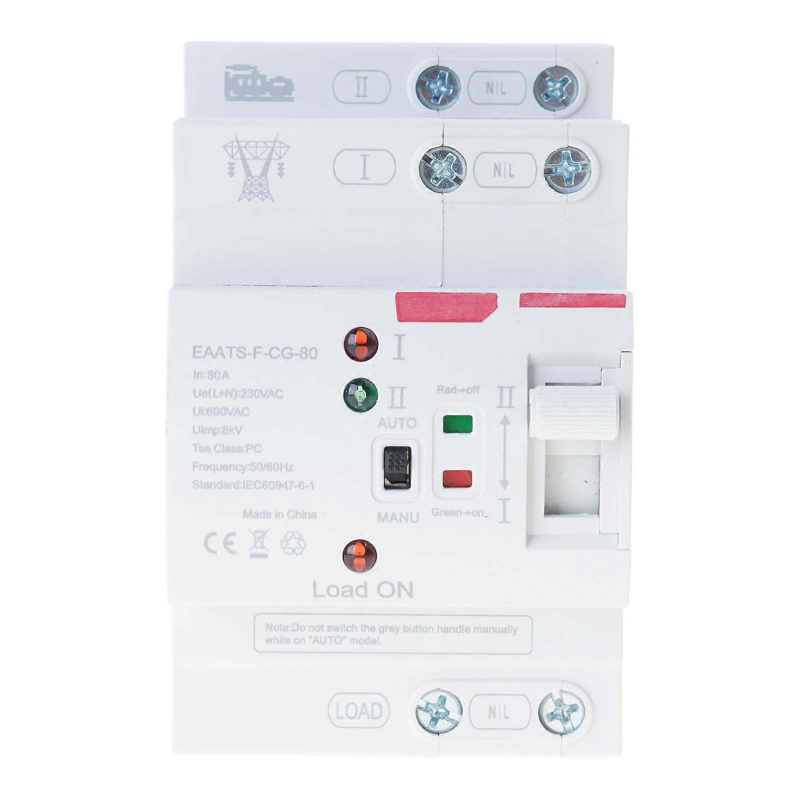 2P 110V/220V Double Power Automatic Transfer Switches Electrical Selector Switches Uninterrupted Power Easy to Install Multicolor