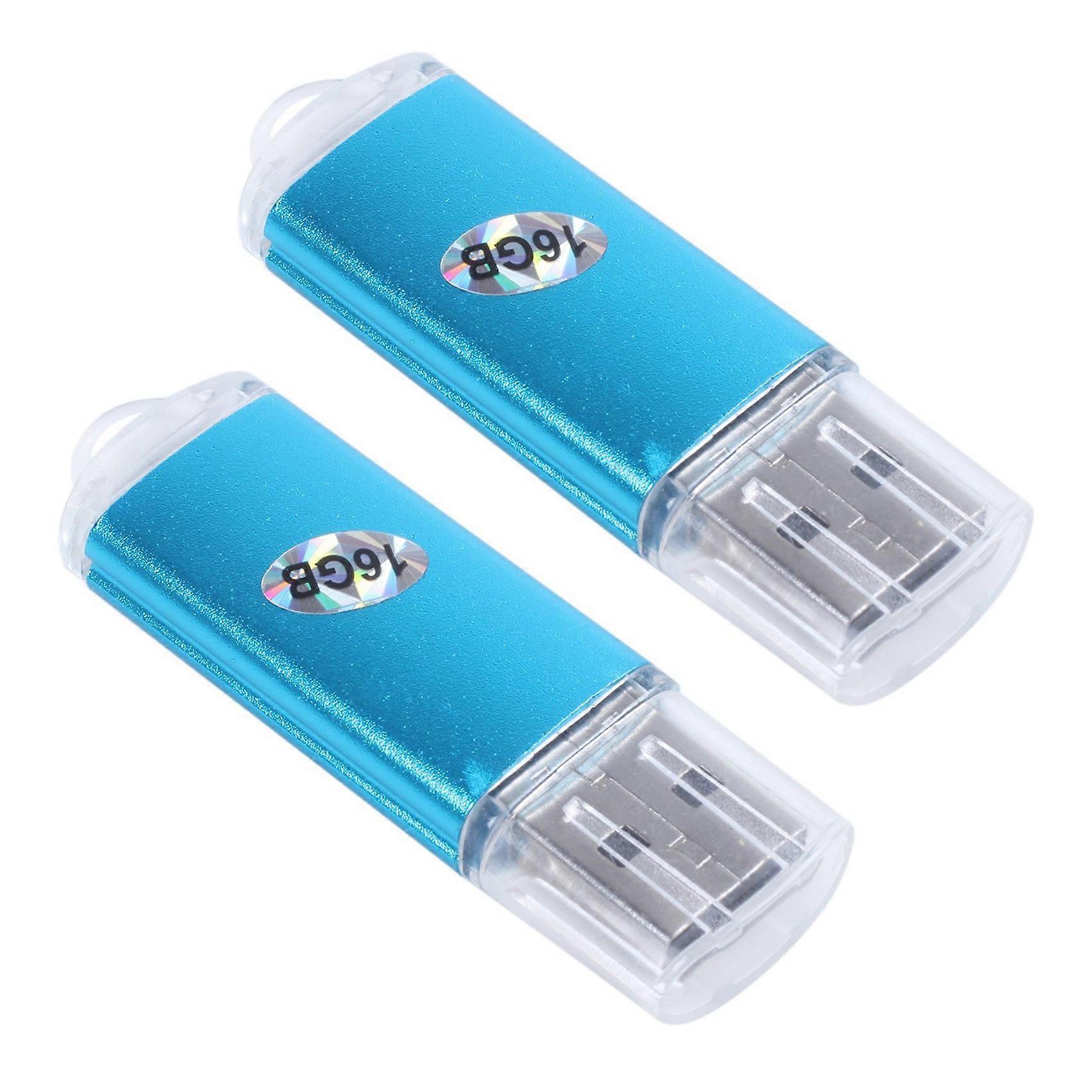 2X USB Memory Stick Flash Pen Drive U Disk for PC TV Color:Blue Capacity:16GB