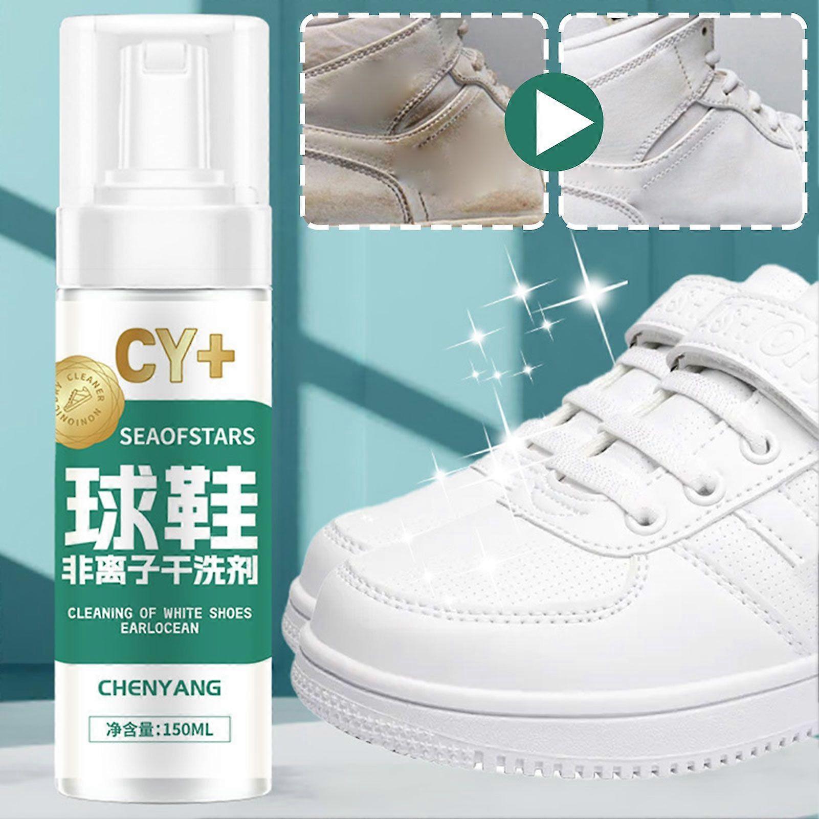 non-rinse white shoe cleaning solution Remove Stain Yellowing Foam Dry Cleaner Travel-Friendly Solution