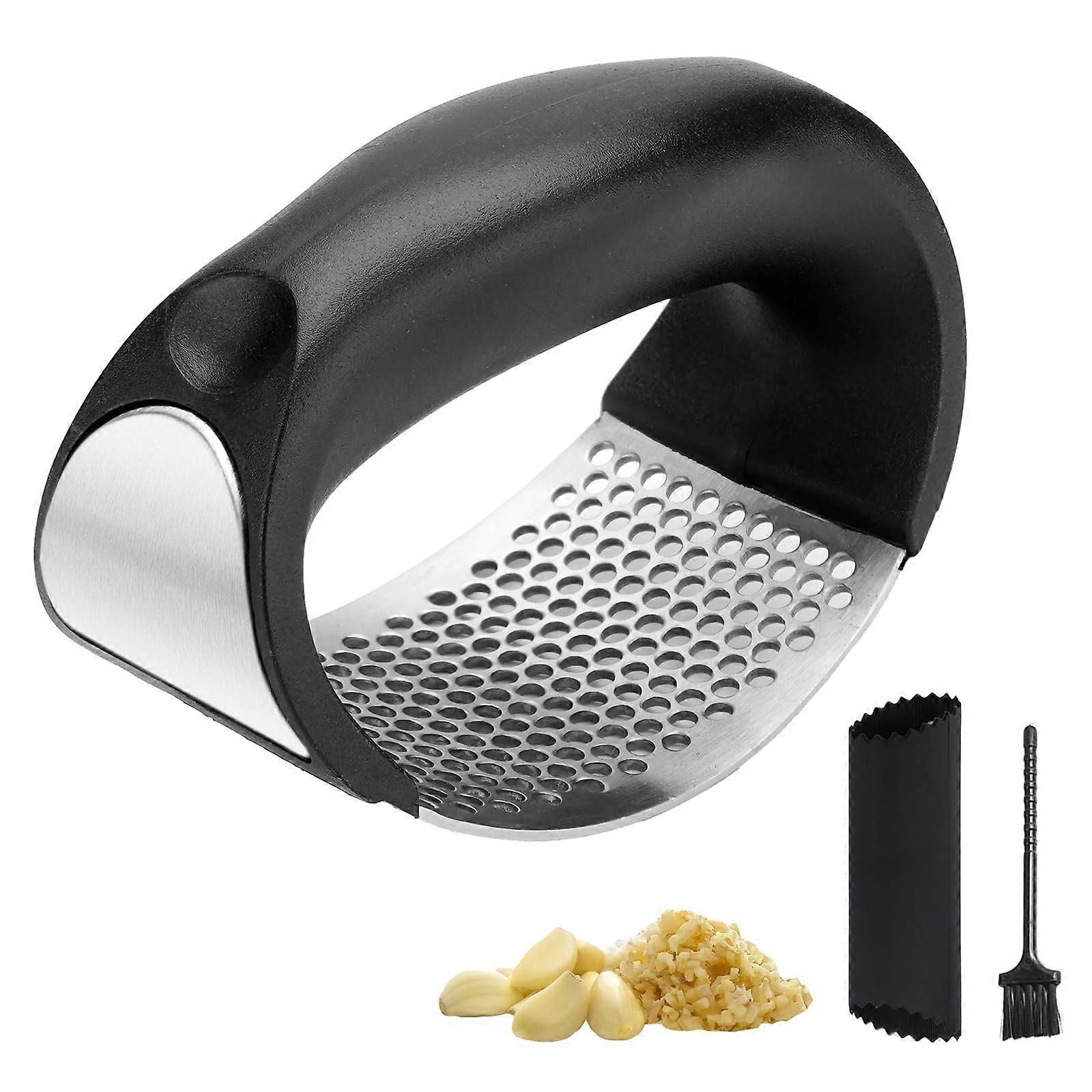 Garlic Press Stainless Steel Mincer with Ergonomic Handle, Easy Rocking Motion, Rust Resistant