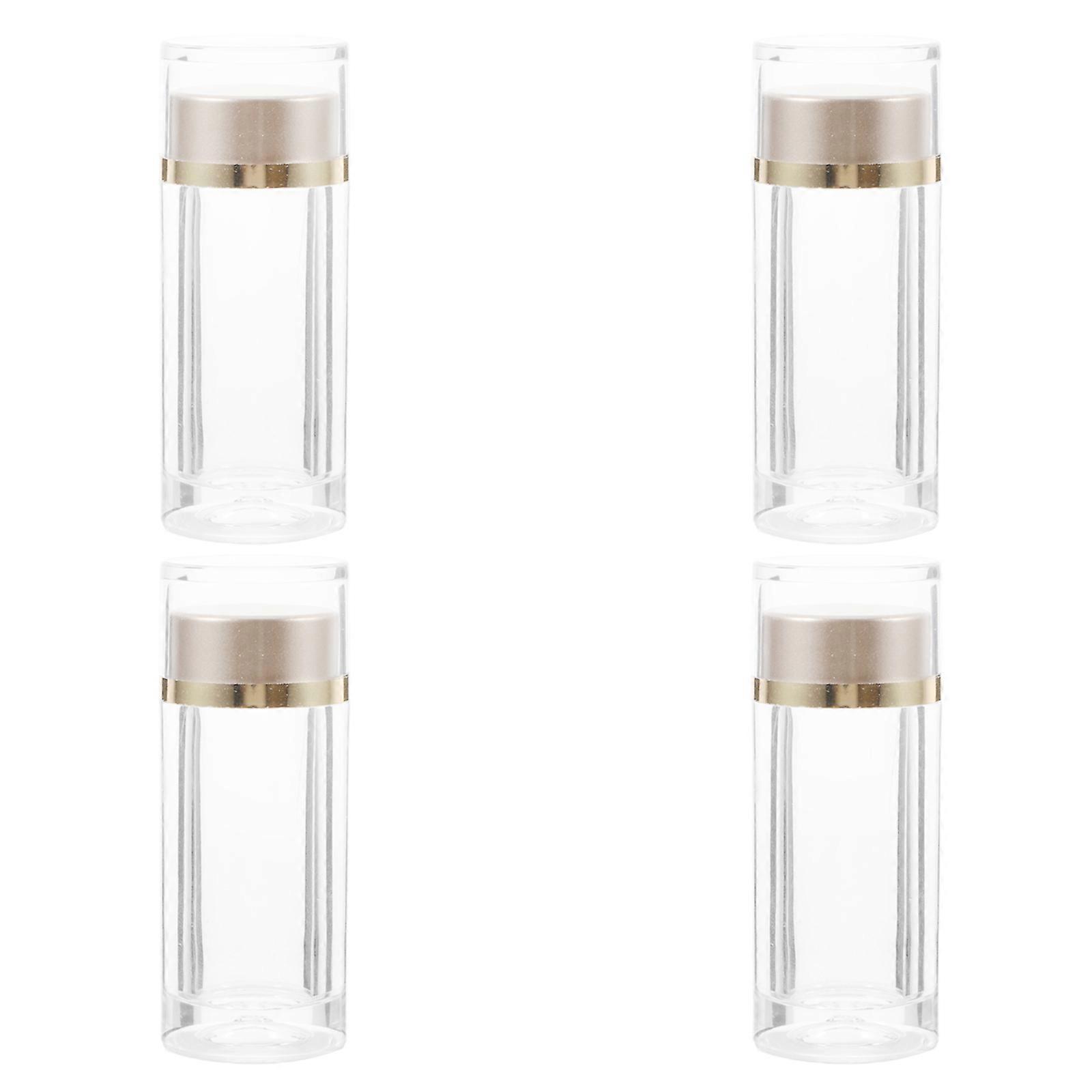 4Pcs Mini Plastic Bottles with Caps for Medicine Sample Dispensing Transparent