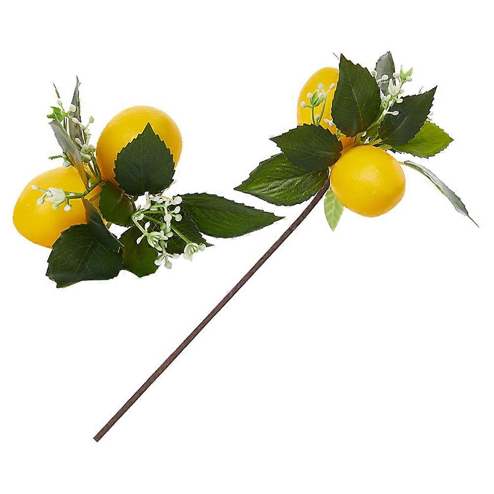 Artificial Lemon Tree Stem DIY Lemon Napkin Ring for Party 2Pcs