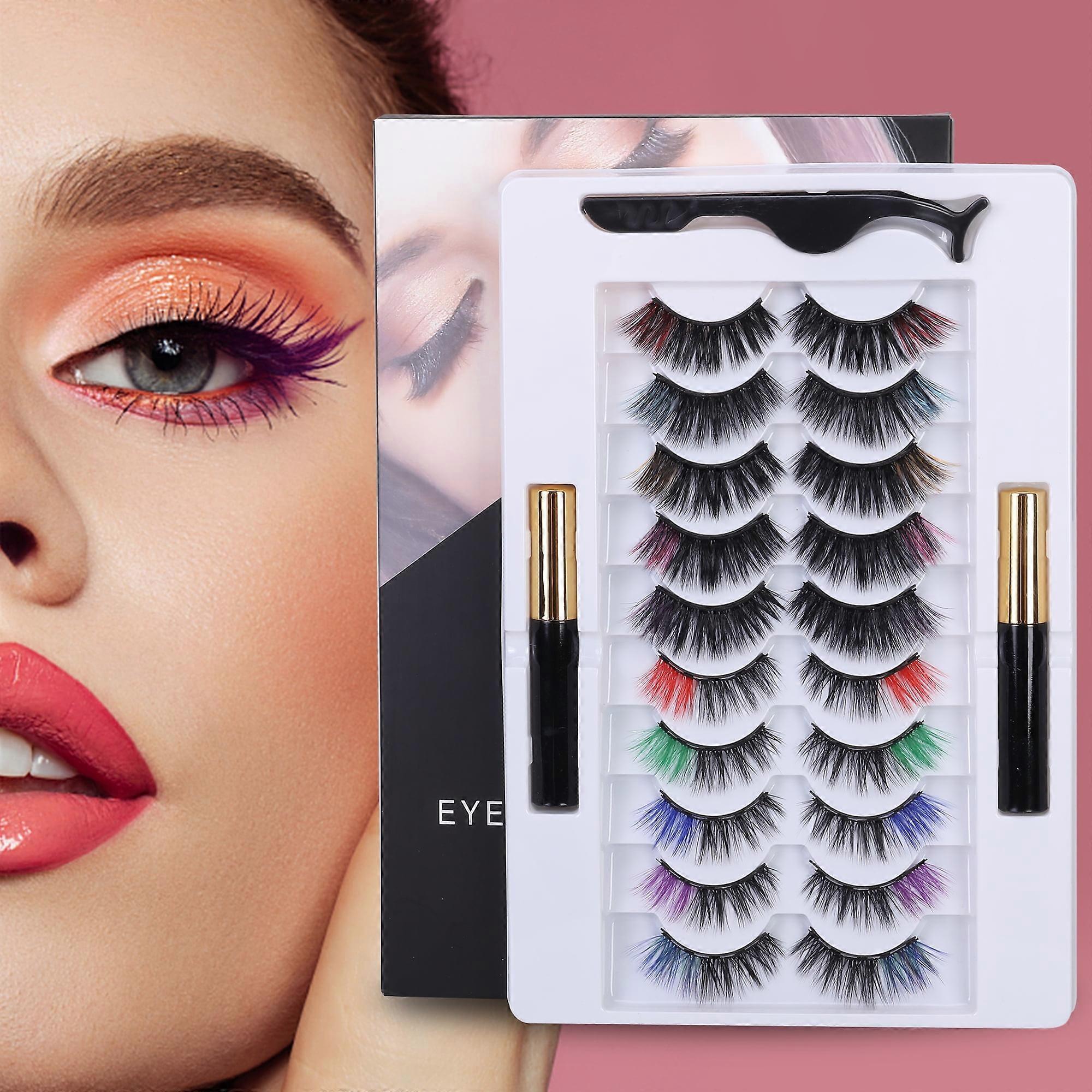 Magnetic Eyeliner and Magnetic Eyelashes Set Magnetic Lashes Set, Easy to Wear, Reusable Lashes 10 Pairs