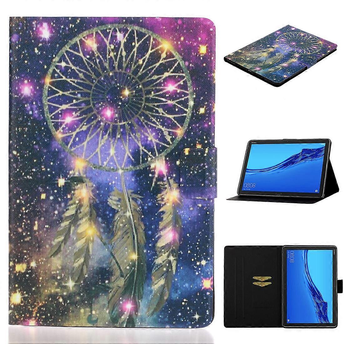 Coloured Drawing Horizontal Flip Leather Case with Holder & Card Slot & Sleep / Wake-up Function For Huawei MediaPad M5 lite