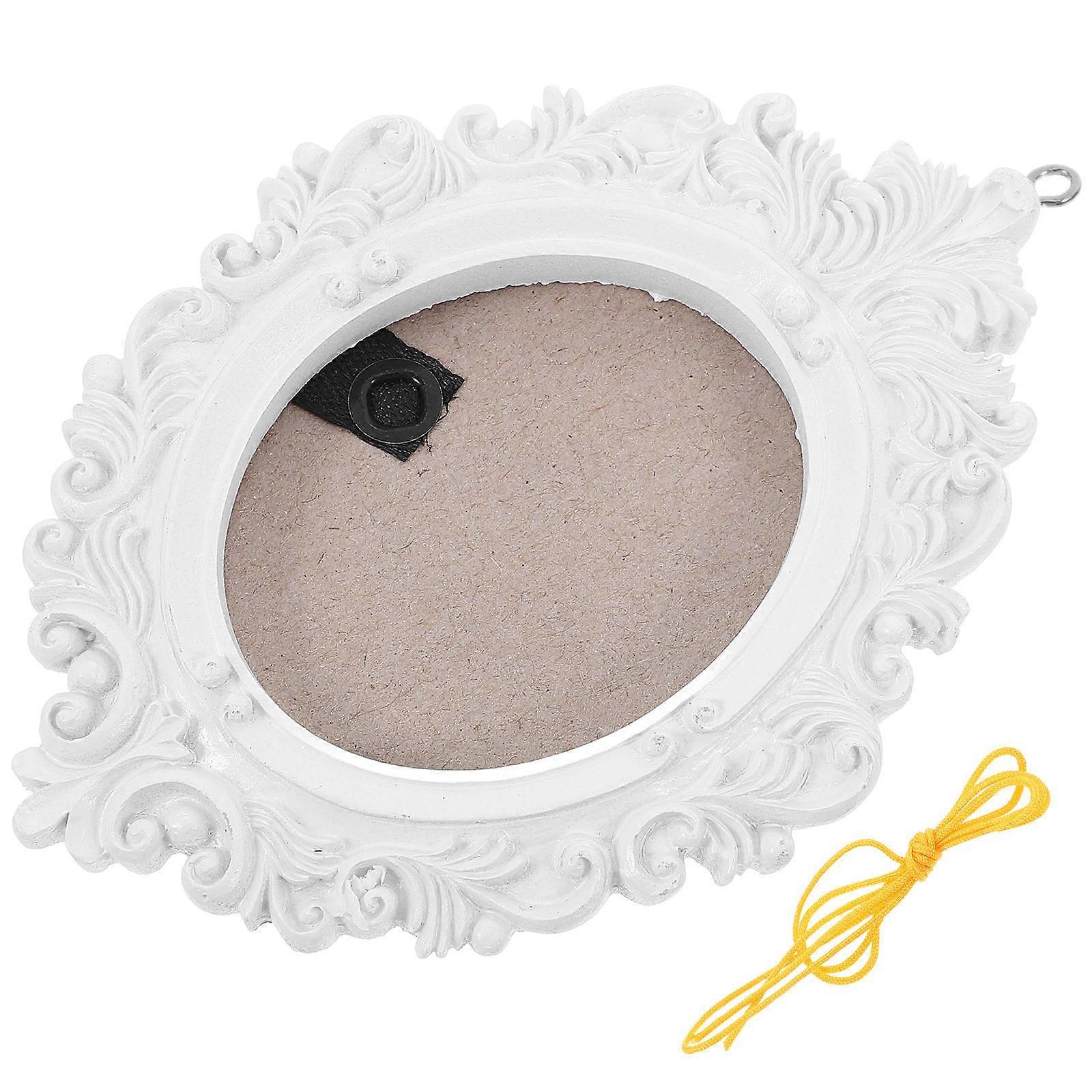 White Resin Embossed Christmas Tree Photo Frame for Hanging Ornament