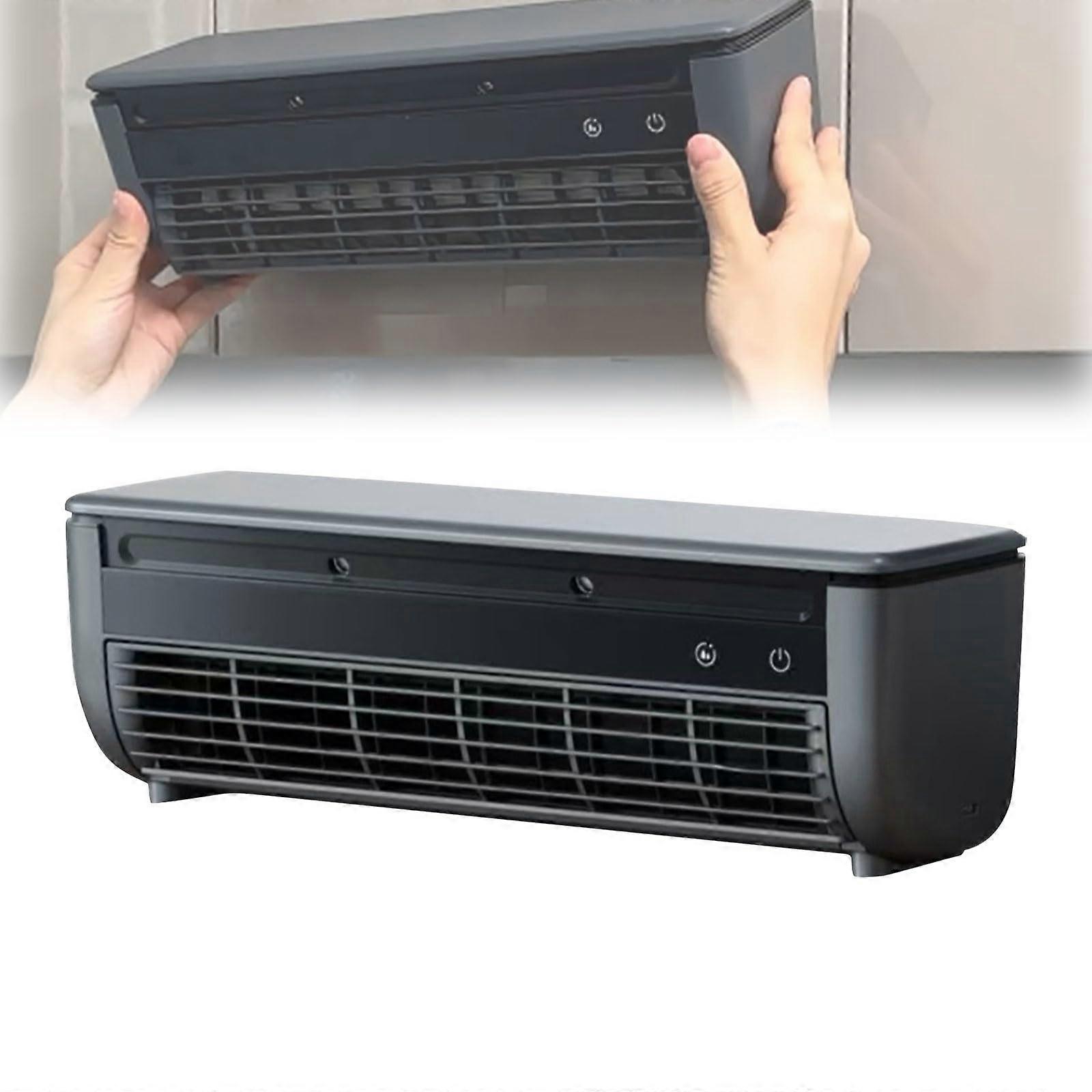 Portable Air Conditioner Fan with 10s Turbo Cooling, 6000mAh Rechargeable NoDrill Wall Mount Grey